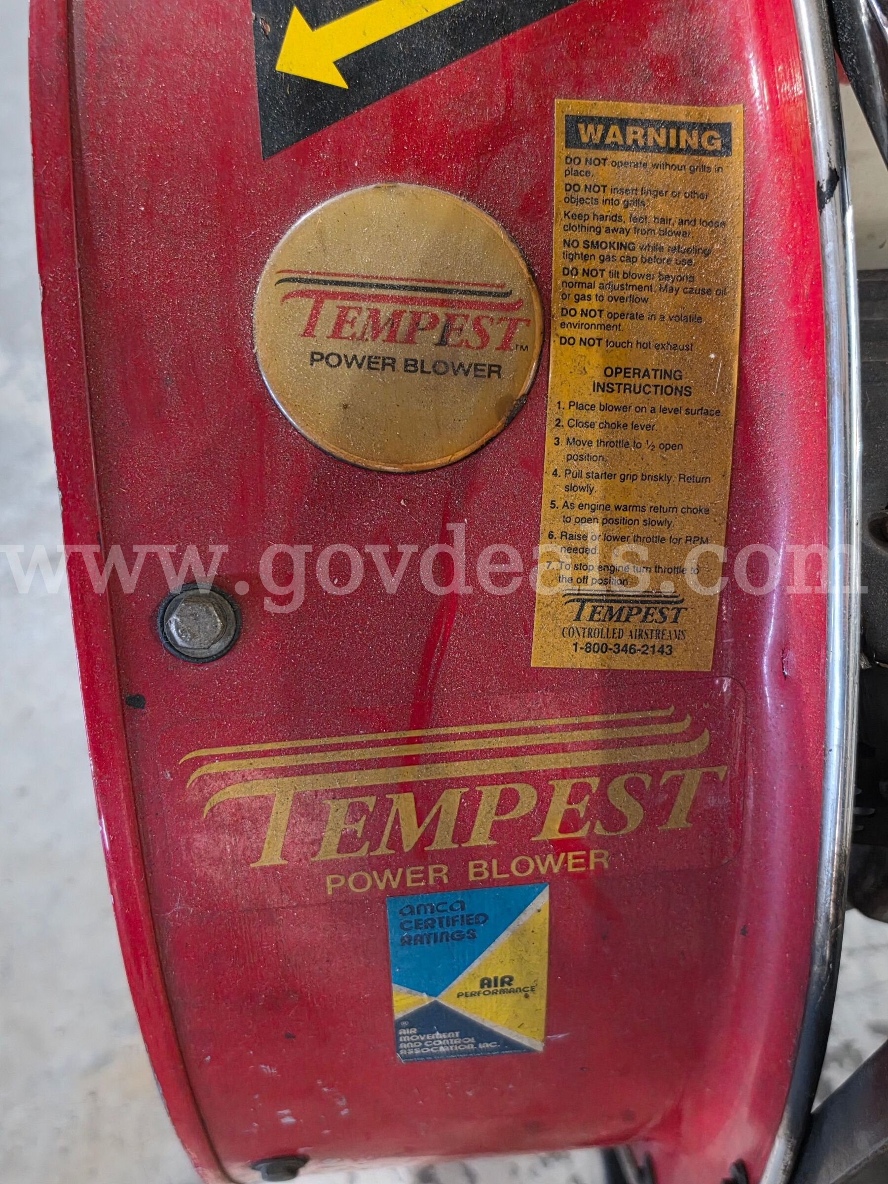Tempest Positive Pressure Gas Powered Ventilation Fan Tempest  Government Surplus Auction - Photo #3