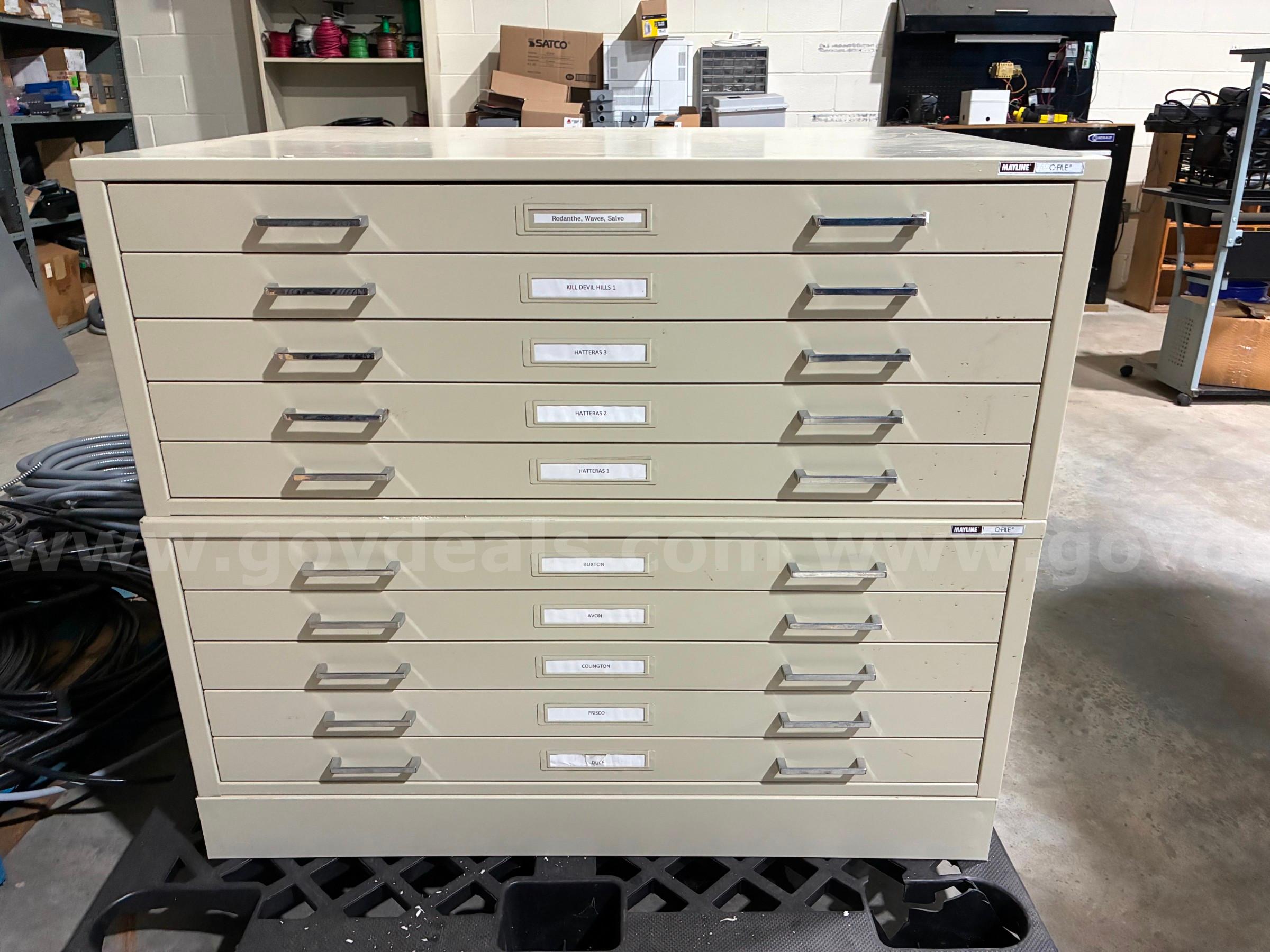 (2) Mayline C-File - flat file - cabinets May C-File Government Surplus Auction - Primary Photo