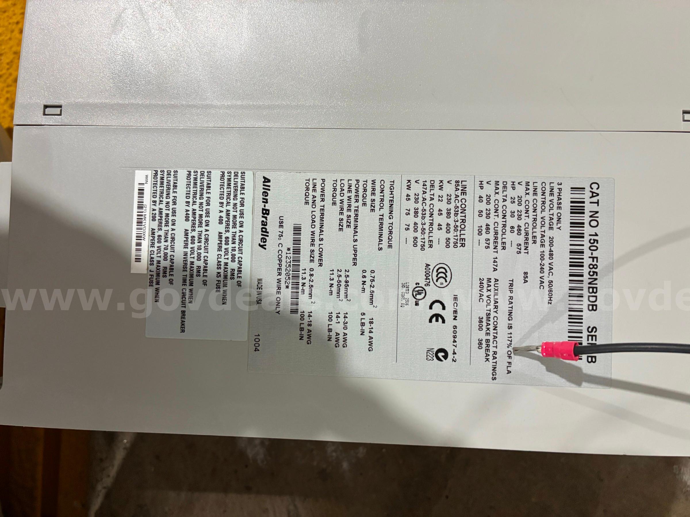 Allen Bradley SMC Flex Soft Starter Allen Bradley 15-F85NBDB Ser B Government Surplus Auction - Photo #2