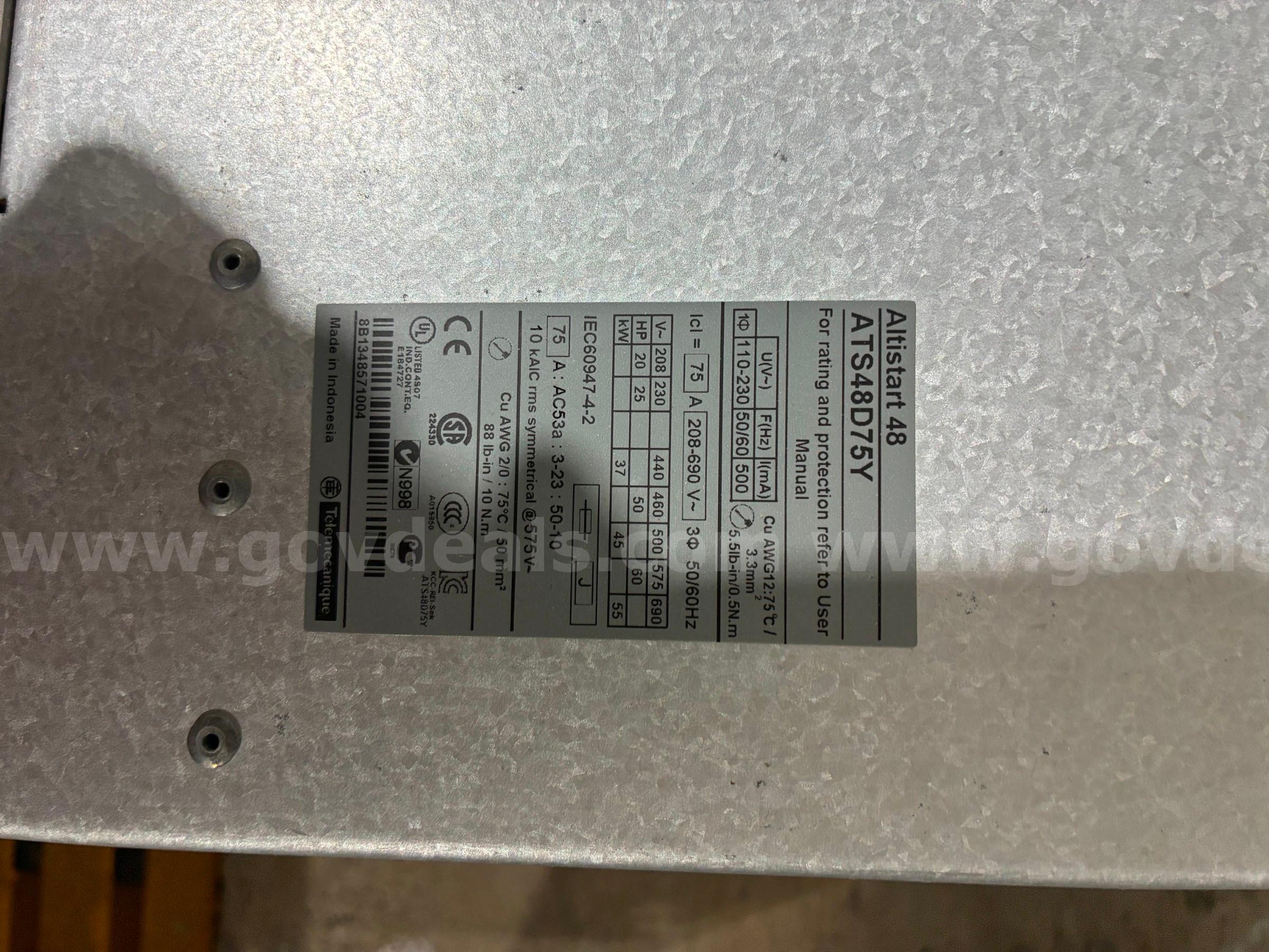 Allen Bradley ATS 48 Schneider ATS48D75Y Government Surplus Auction - Photo #2