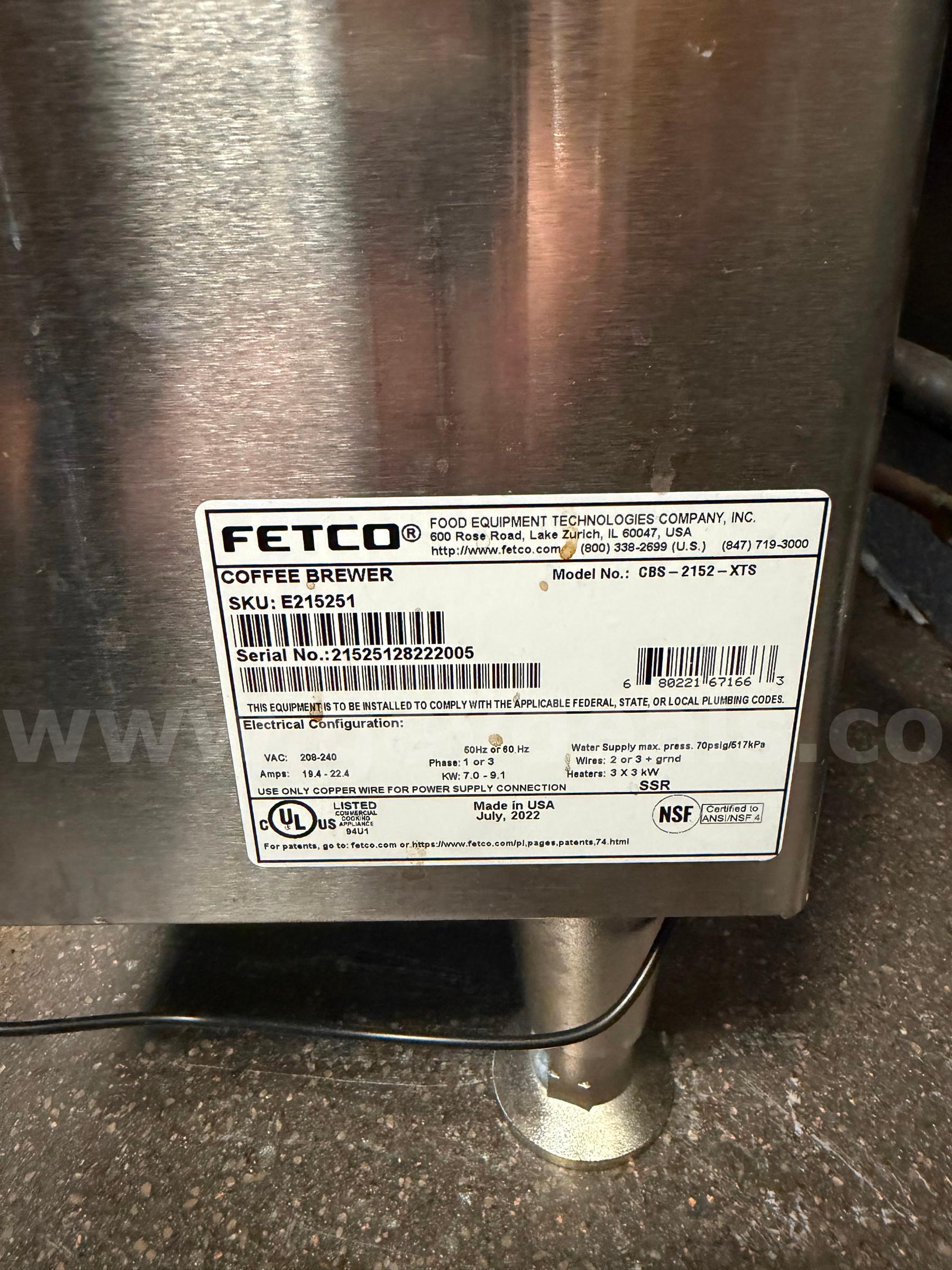 FETCO Coffee Brewer  CBS-2152-XTS Government Surplus Auction - Photo #2