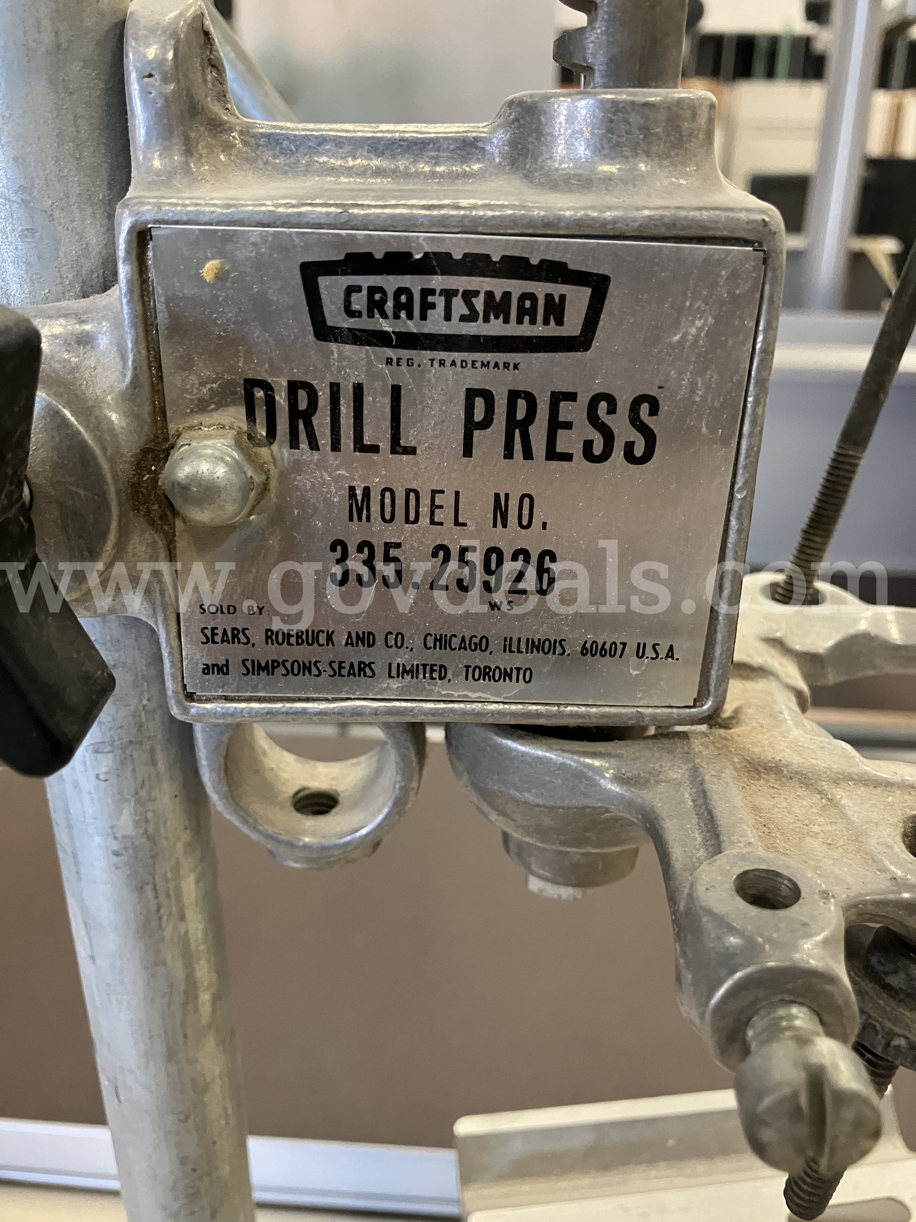 Portable Bench Drill Press CRAFTSMAN 335.25926 Government Surplus Auction - Photo #5