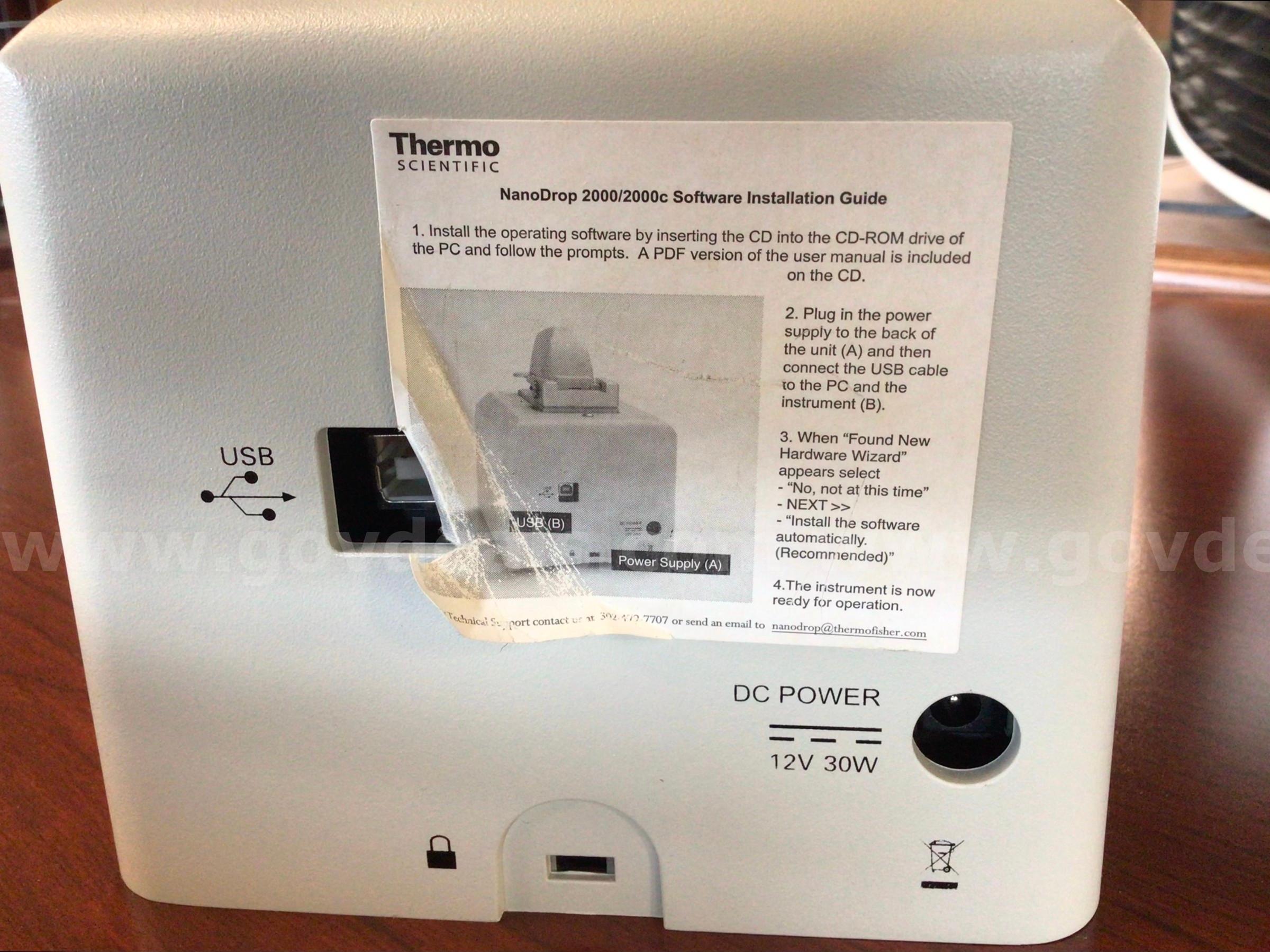 Nanodrop 2000 UV-Vis Spectrophotometer Thermo Scientific Nanodrop 2000 Government Surplus Auction - Photo #3