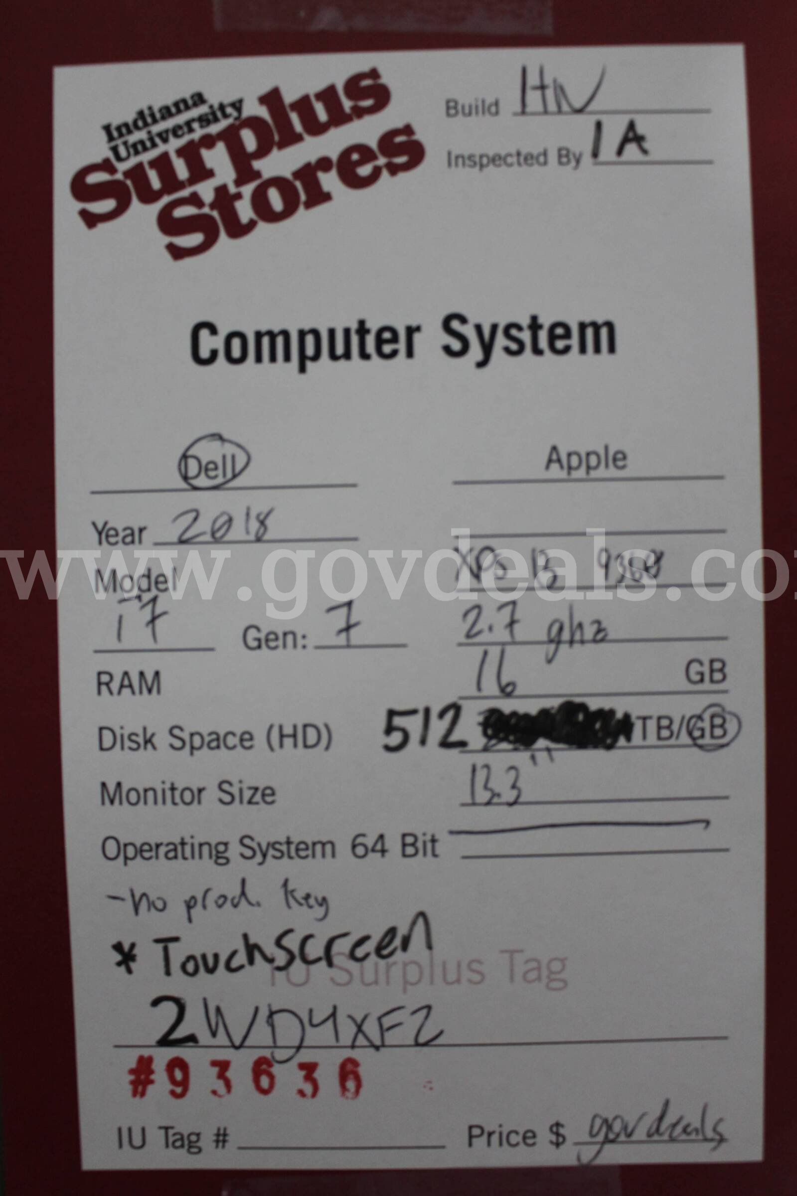 Lot of (3) Dell XPS Laptops Dell XPS Government Surplus Auction - Photo #6