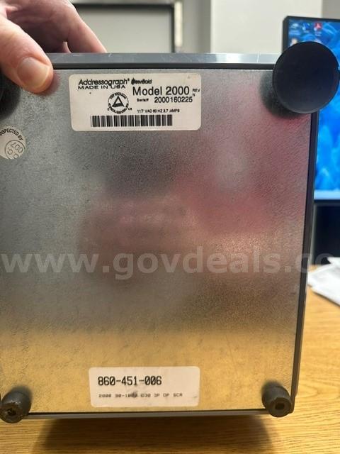 Lot of (1) Addressograph 2000 Electric Card Imprinter. Addressograph 2000 Government Surplus Auction - Photo #5