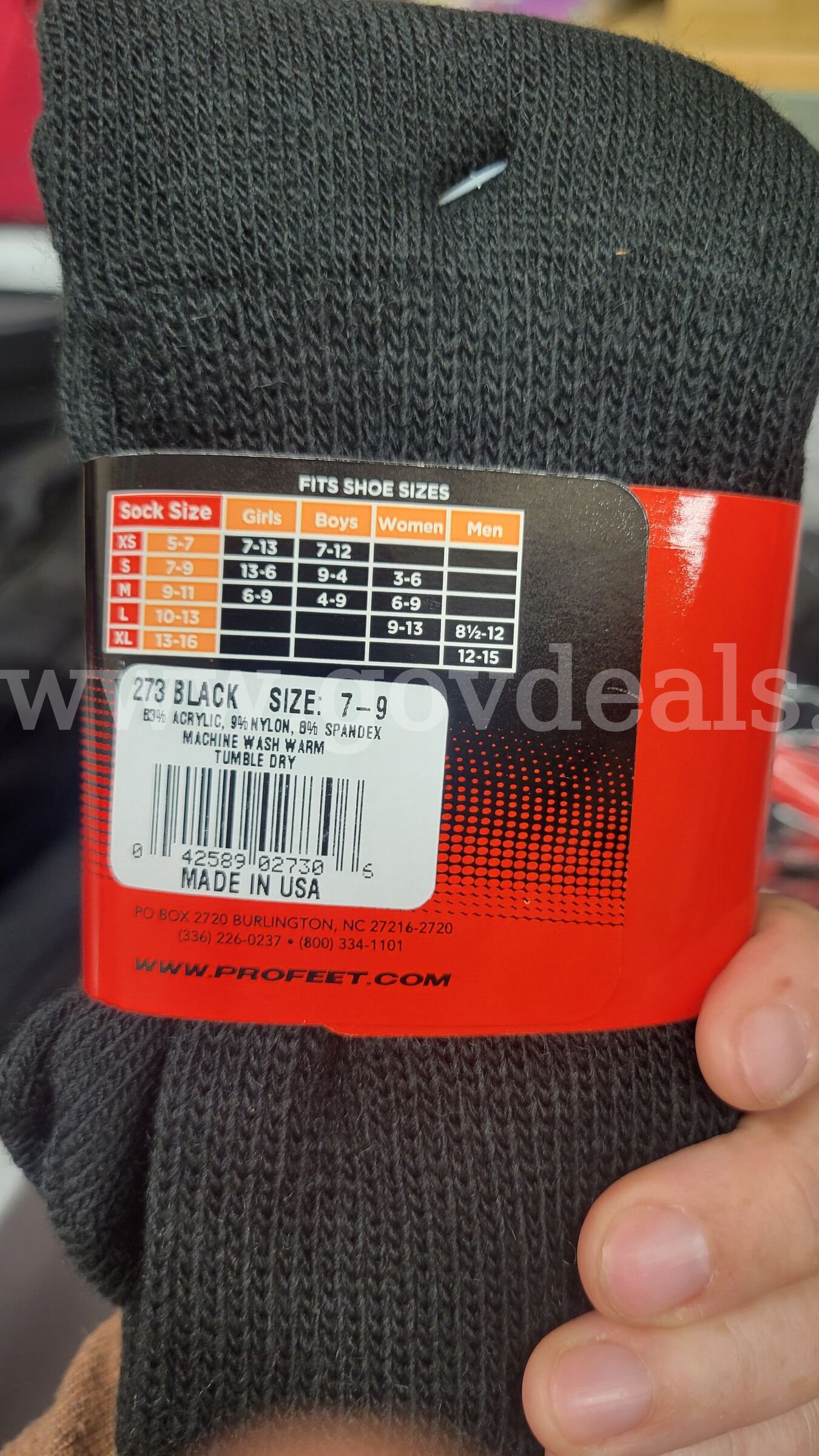 Socks Pro Feet Multi-Sport Crew Socks – Bulk Lot (NEW) Brand: Pro Feet  Government Surplus Auction - Photo #3