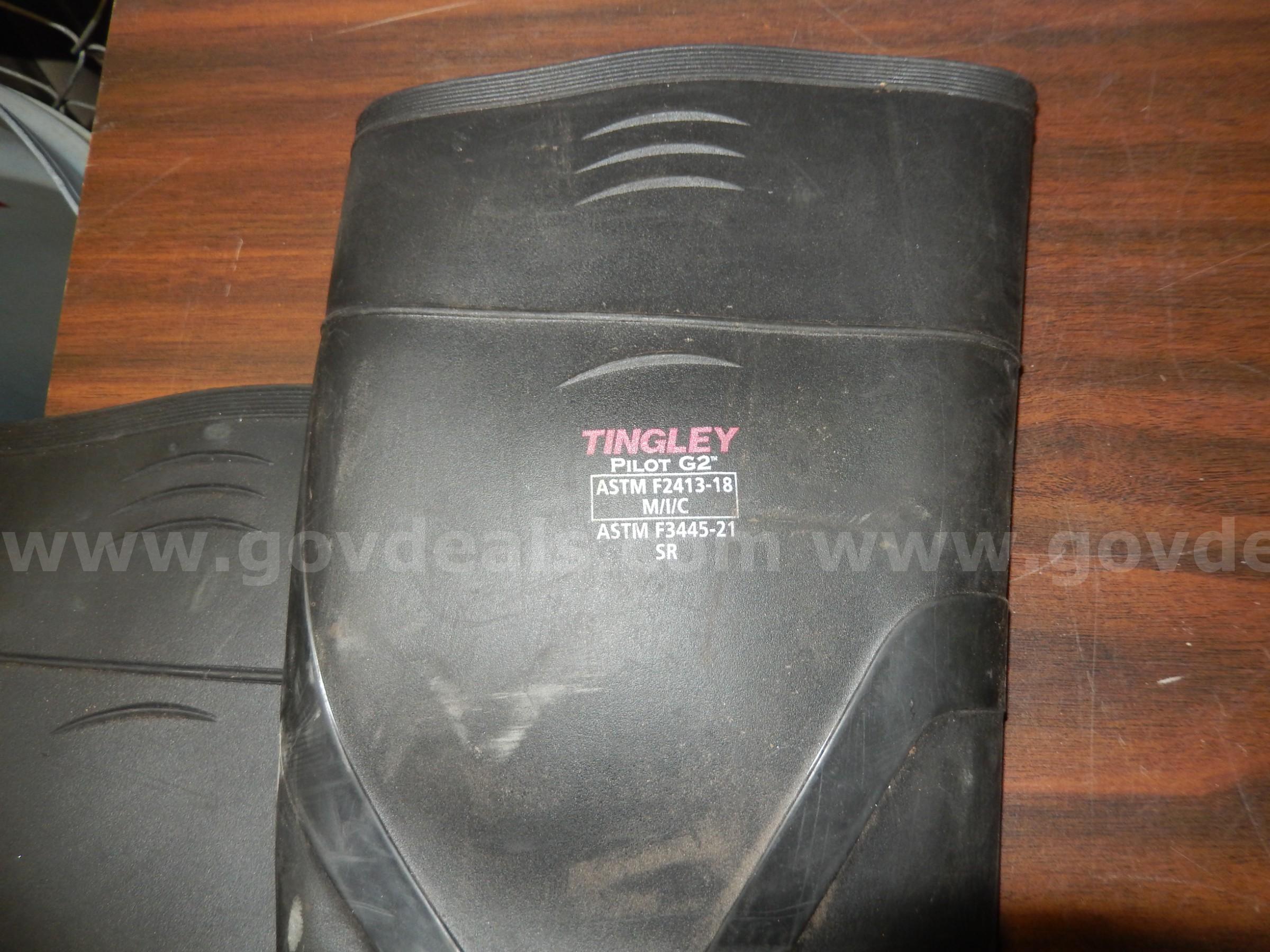 USED (2) PAIR BLACK BUBBER BOOTS, SIZE 10, (1) PAIR TINGLEY BLACK RUBBER BOOTS, SIZE 10 TINGLEY  Government Surplus Auction - Photo #3