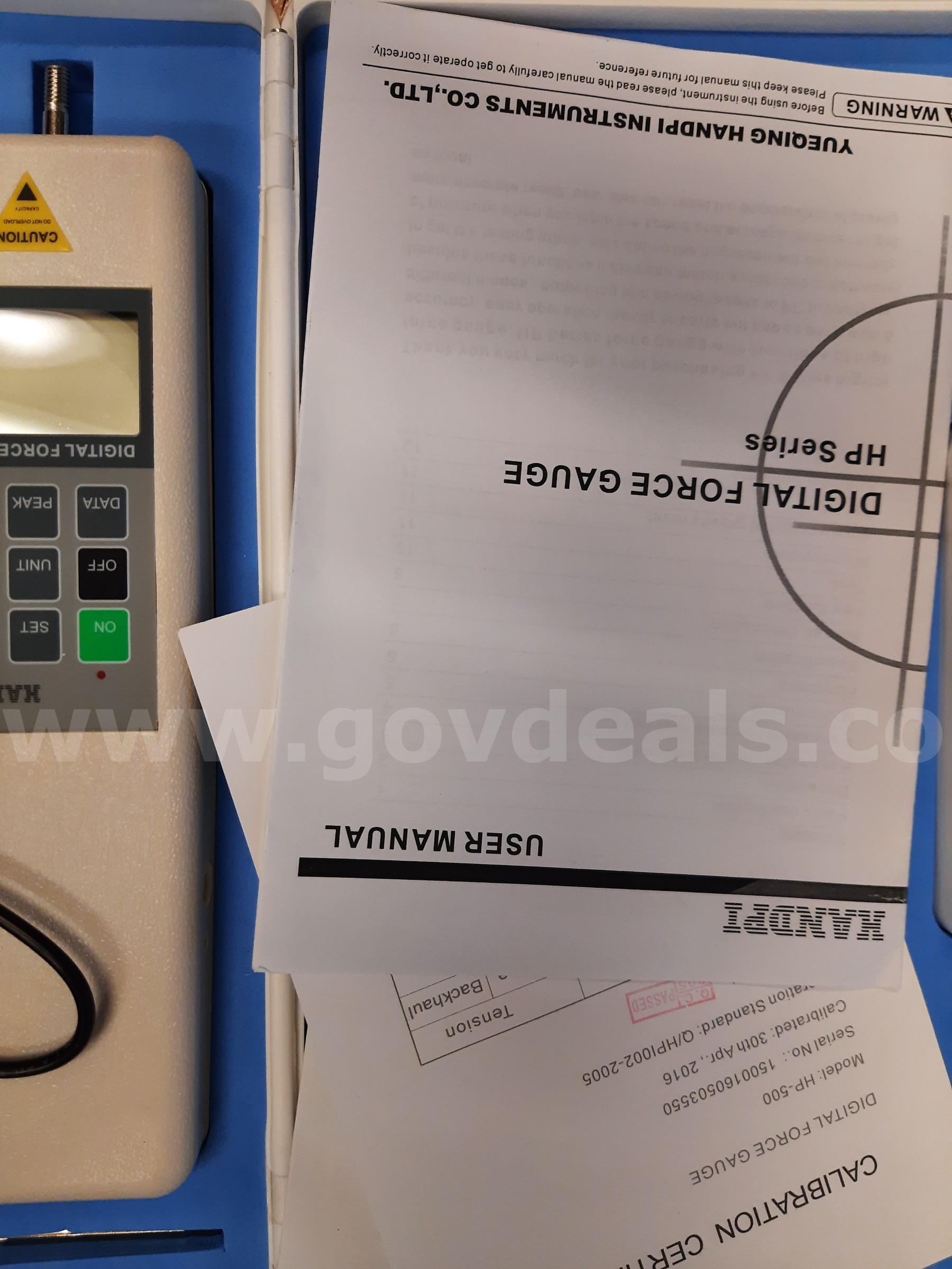 DIGITAL FORCE GAUGE HANDPI HP-500 Government Surplus Auction - Photo #2