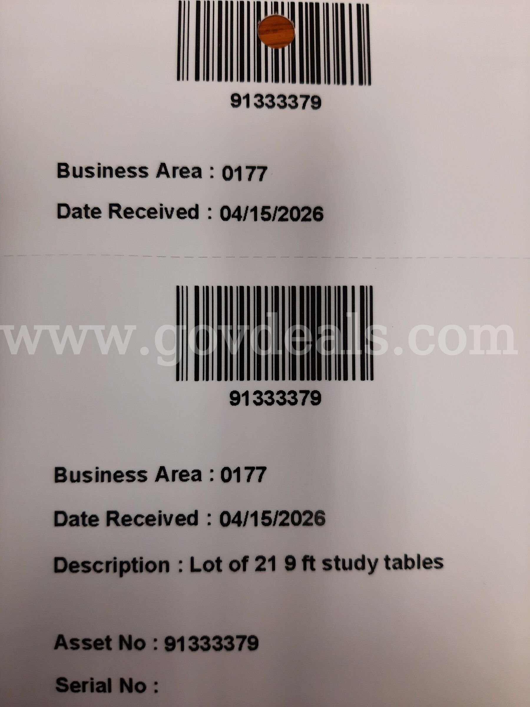 Lot of 21 9 FT. Study Tables w/Power X.T.09   Government Surplus Auction - Photo #5