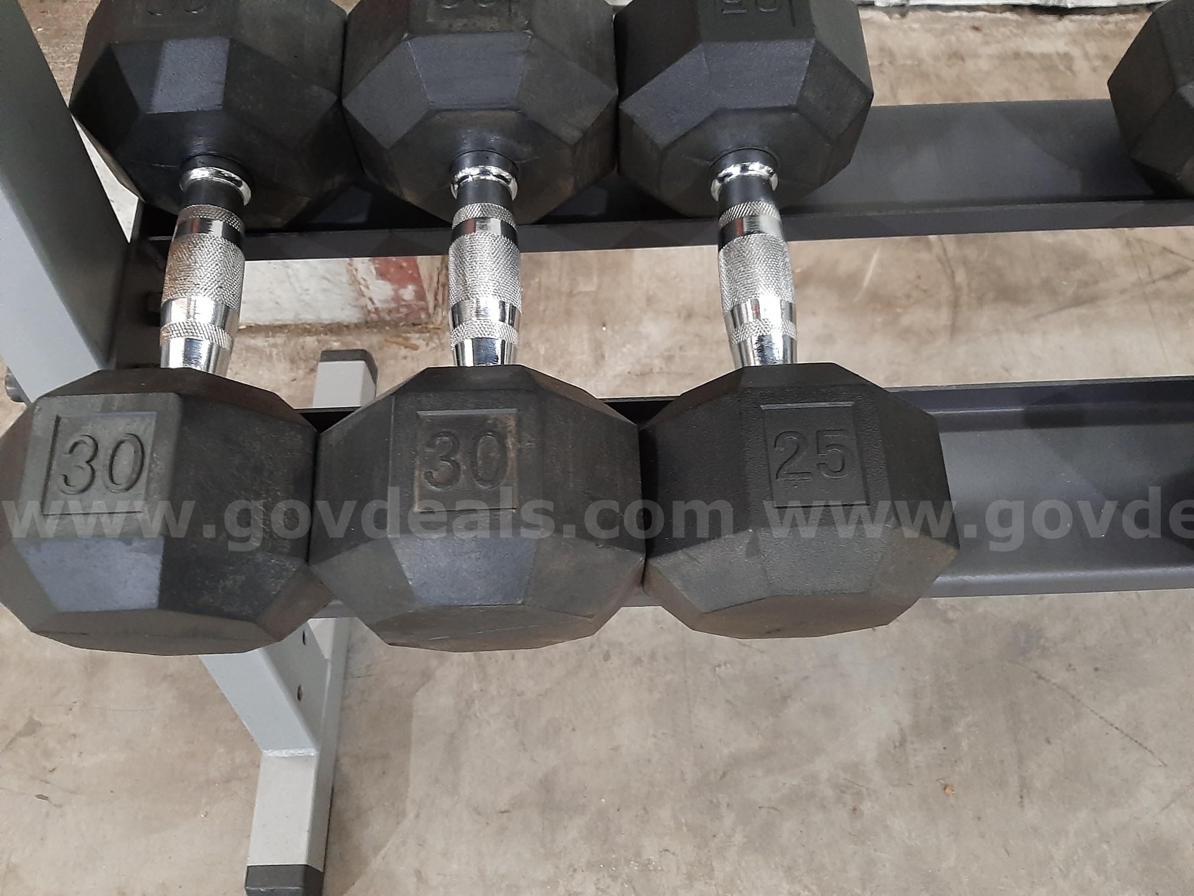 DUMBELL SET,RACK, AND BENCH/SEAT   Government Surplus Auction - Photo #6