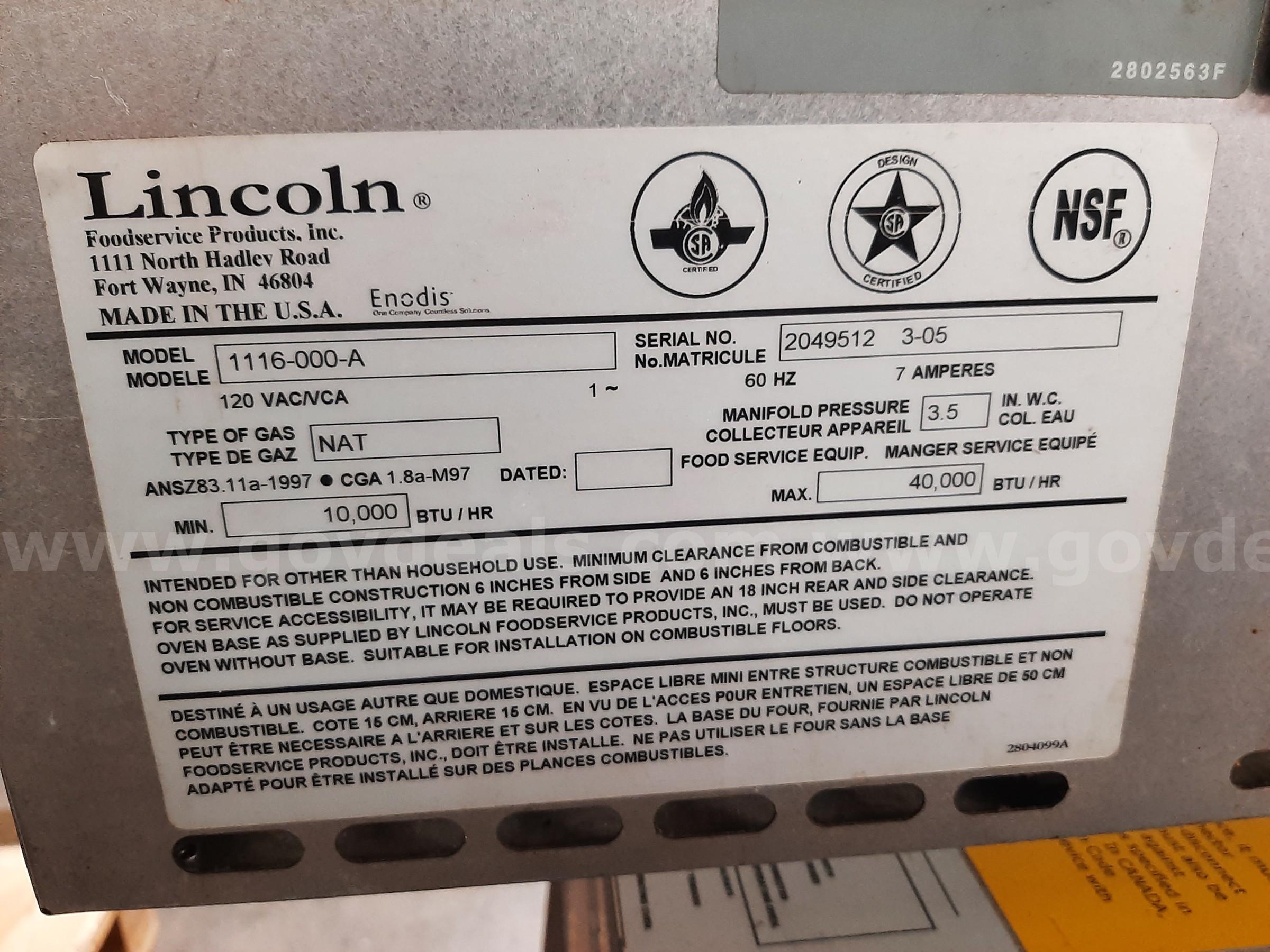 Lincoln Impinger Pizza Oven   Government Surplus Auction - Photo #5