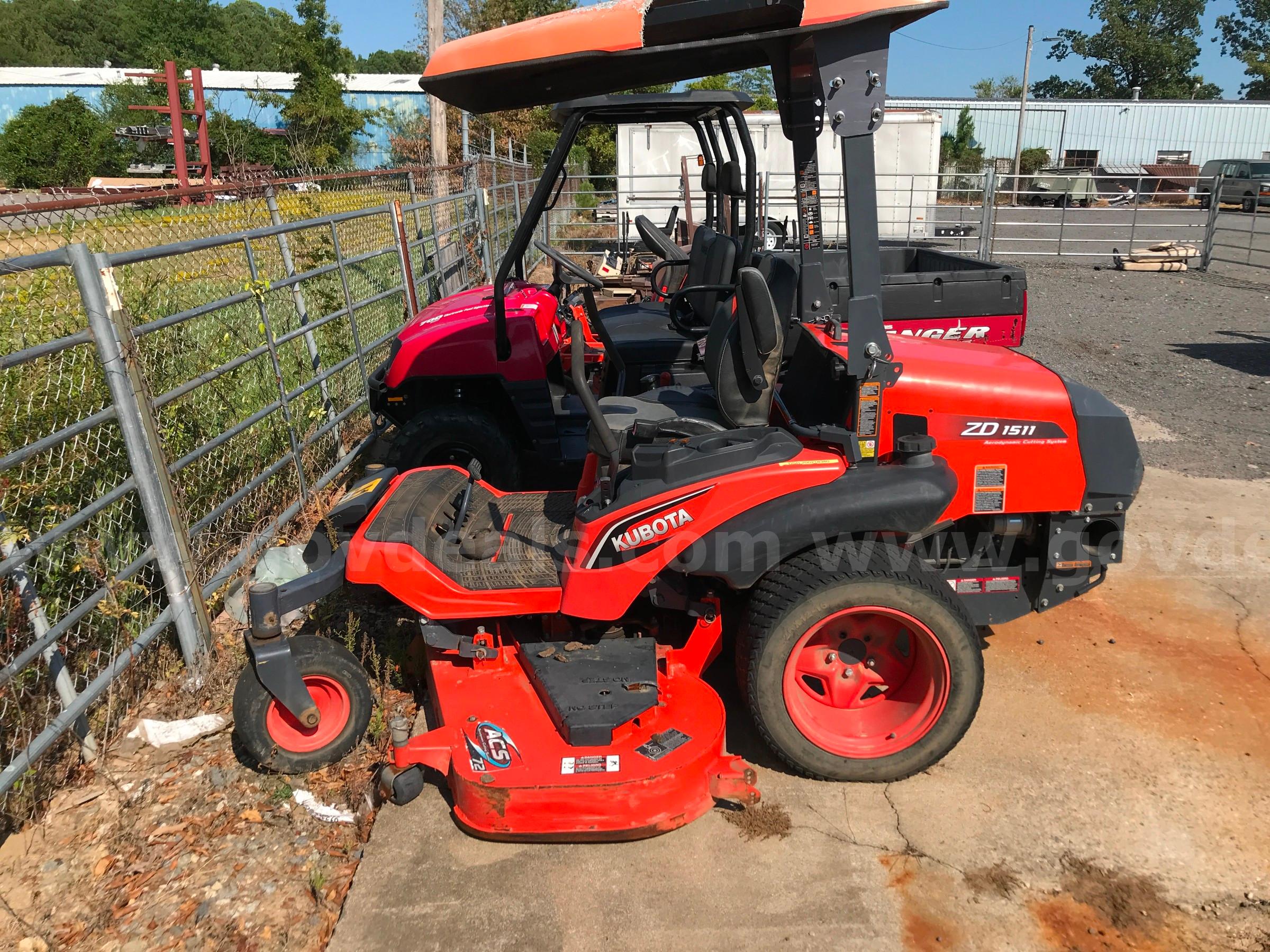 KUBOTA ZD1511LF 72 ZERO TURN MOWER. KUBOTA ZD1511LF Government Surplus Auction - Photo #3