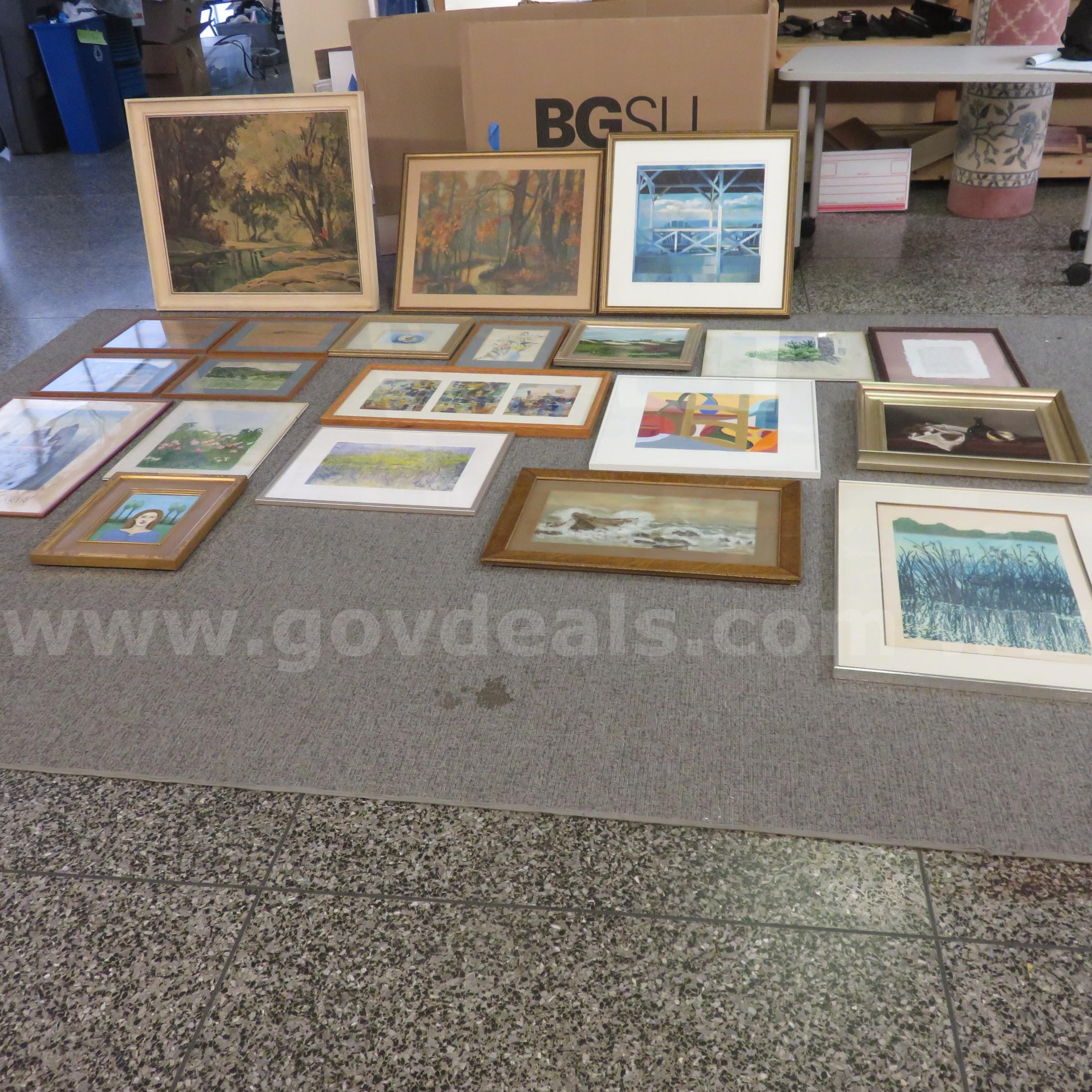Vintage Framed Art - Lot of 21 pc.   Government Surplus Auction - Primary Photo