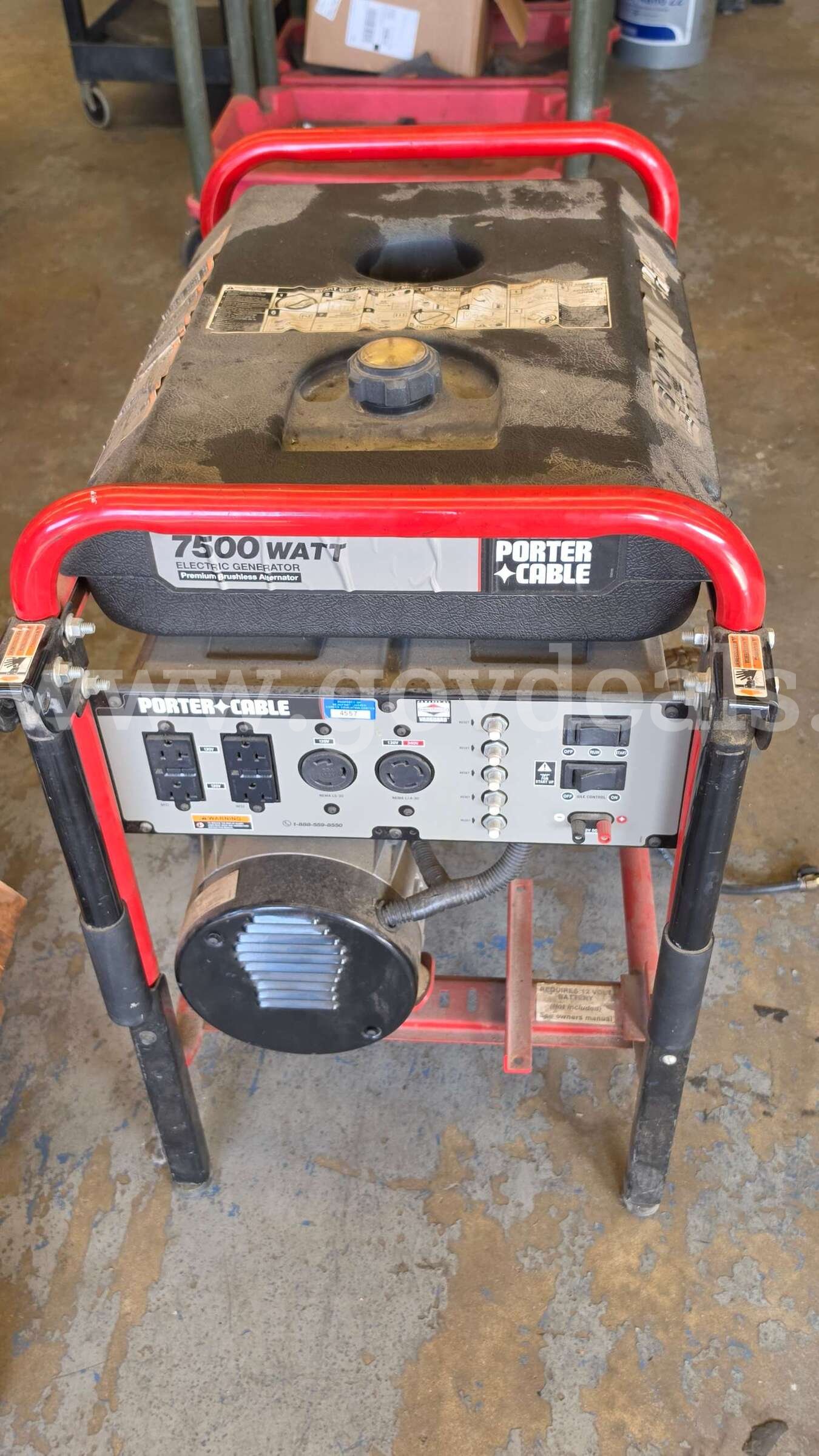 7500 Watt Electric Generator Porter Cable 7500 Government Surplus Auction - Photo #3