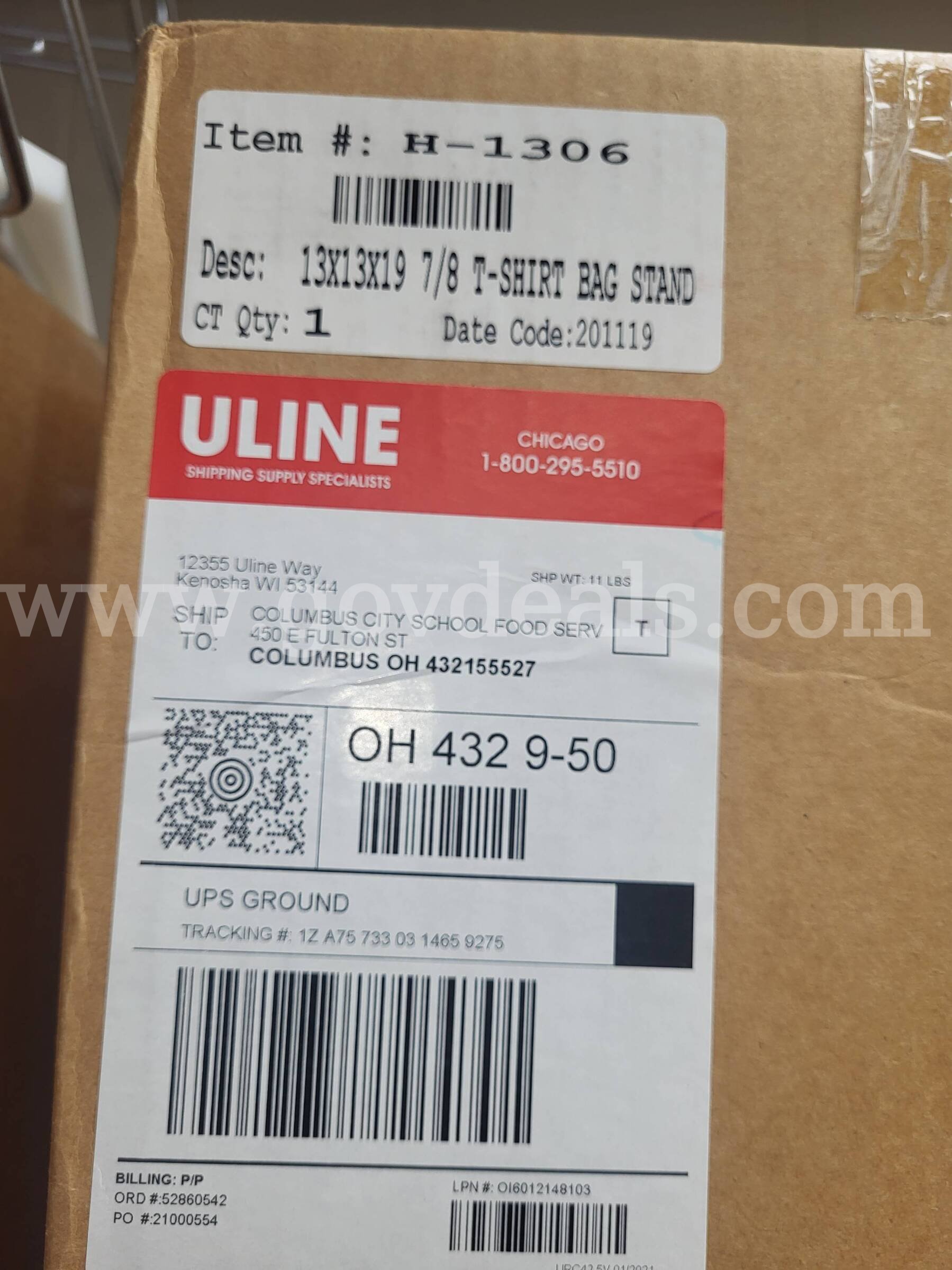 T-Shirt Bag Stand J-Line H1306 Government Surplus Auction - Photo #2