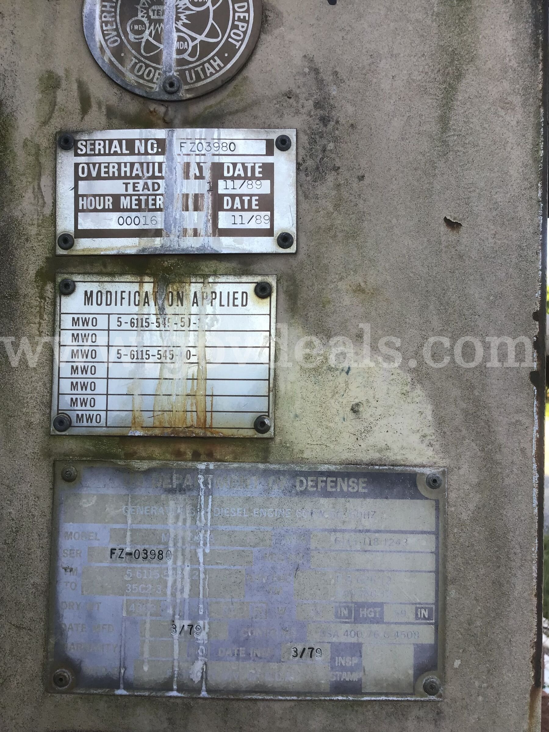 Military Generator with Allis-Chalmers Engine  MEP 006A Government Surplus Auction - Photo #5
