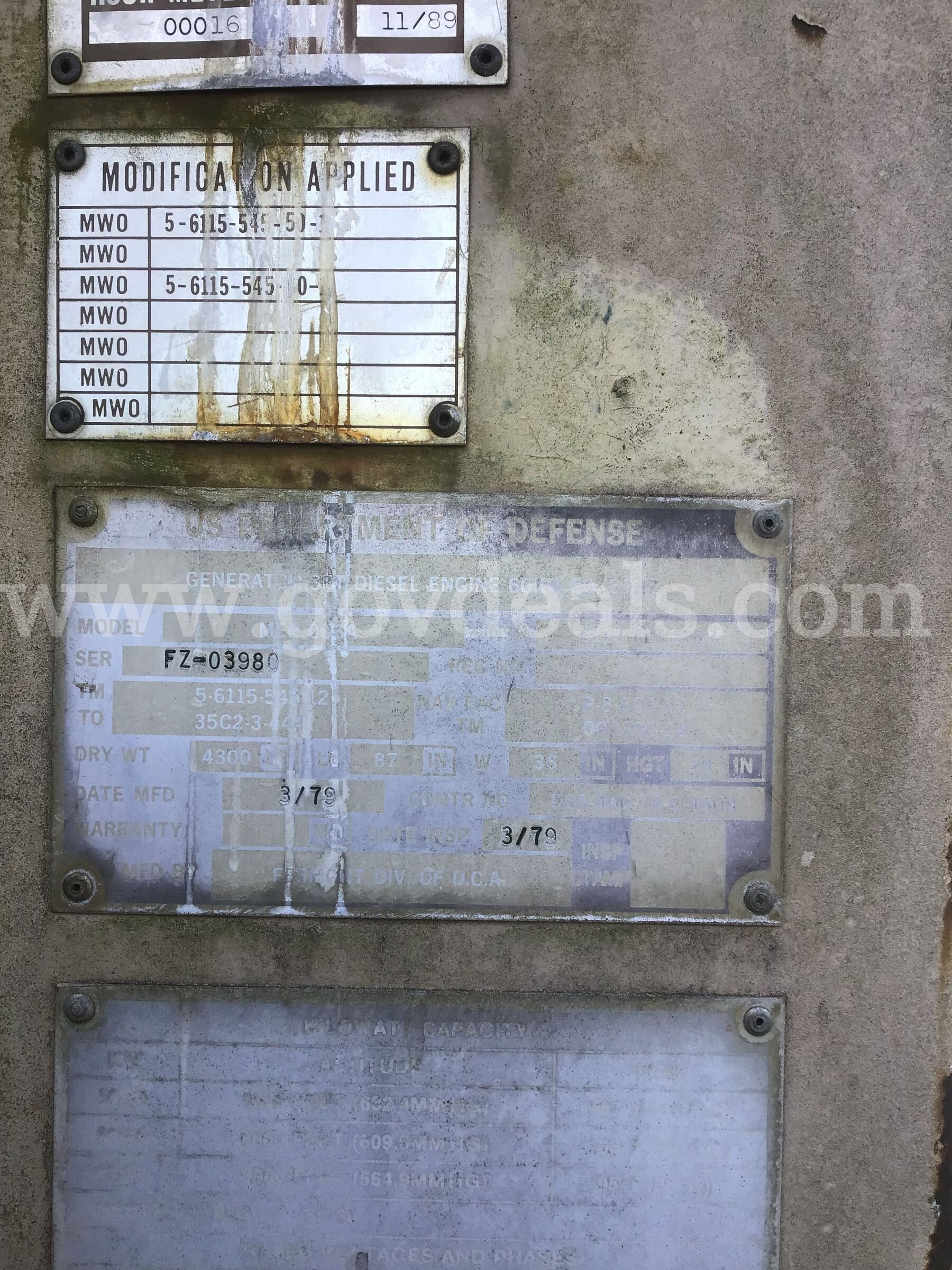 Military Generator with Allis-Chalmers Engine  MEP 006A Government Surplus Auction - Photo #6