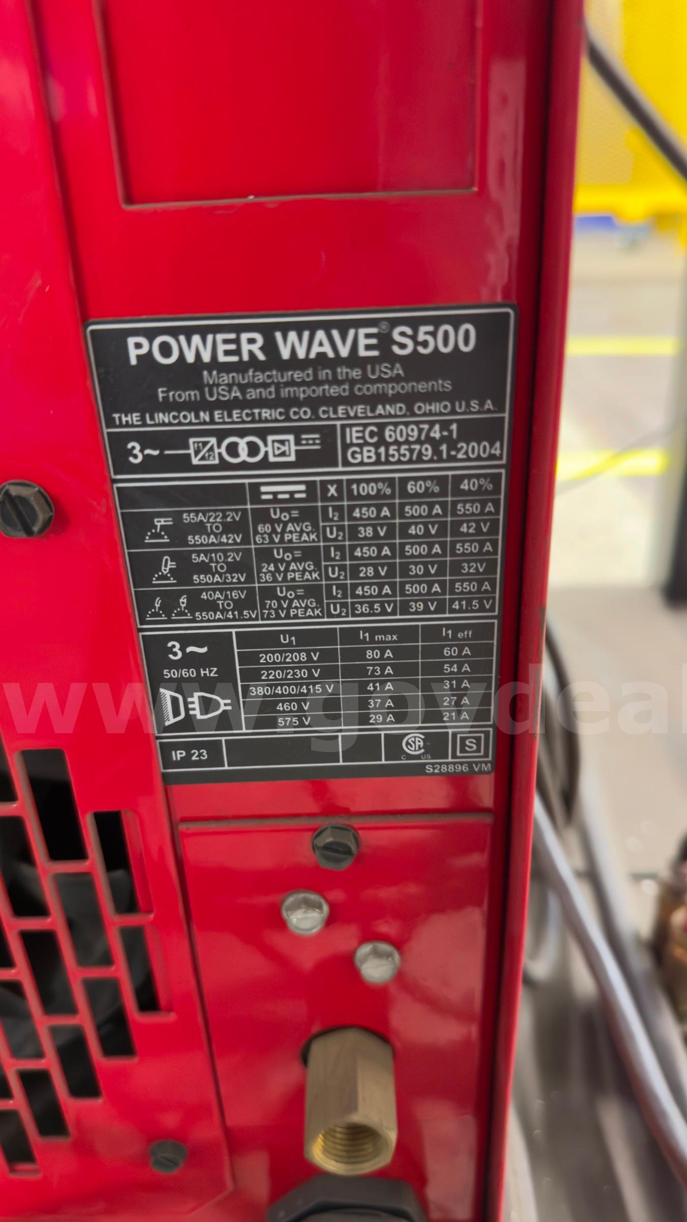 Lincoln Electric Advanced Welding System Package -- Power Wave 350/500, GTAW Station, Water Cooler & Accessories Lincoln Electric 350 Government Surplus Auction - Photo #3