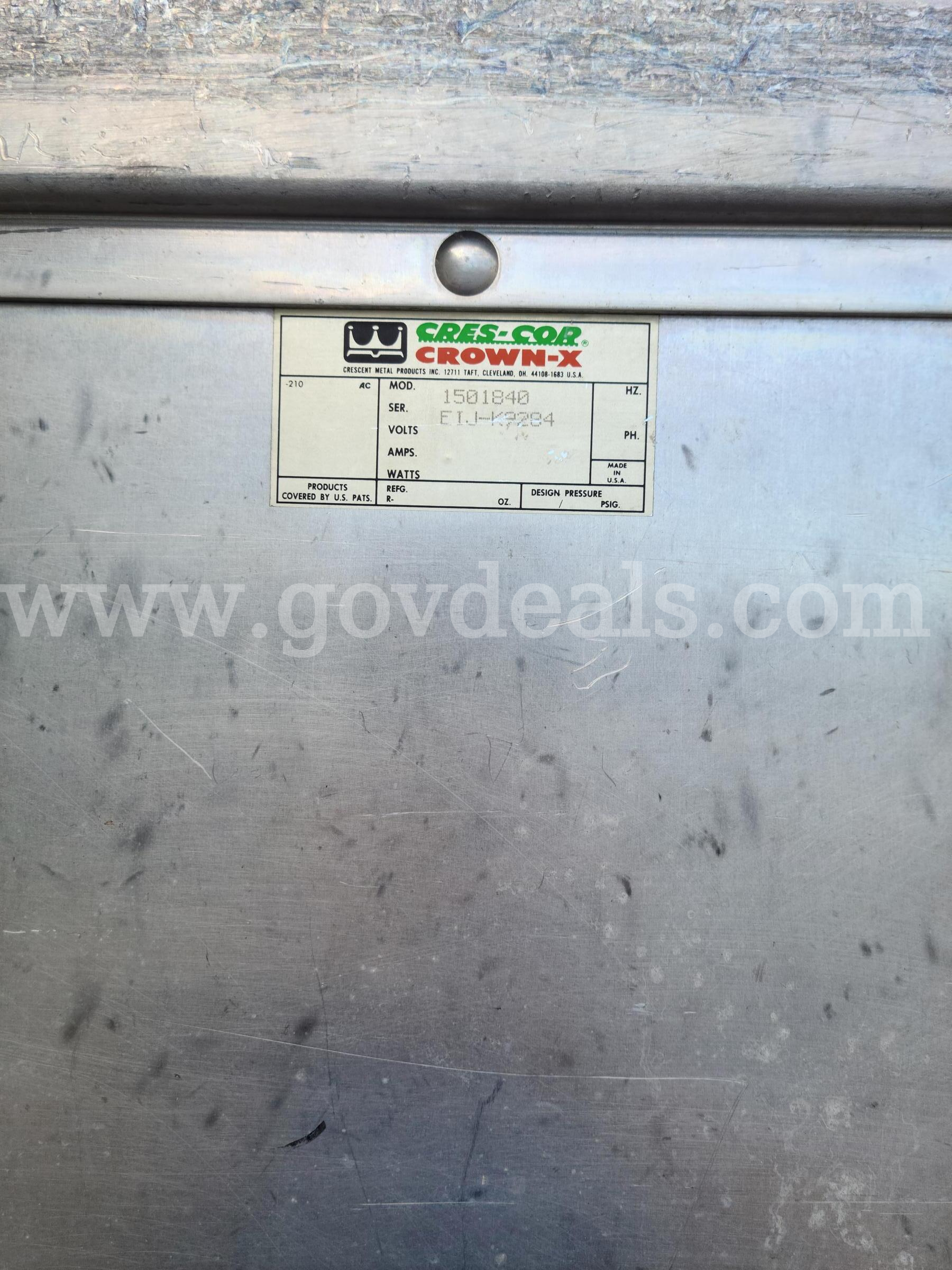 Non-Insulated Pan Rack Cres-Cor Crown-X 1501840 Government Surplus Auction - Photo #3