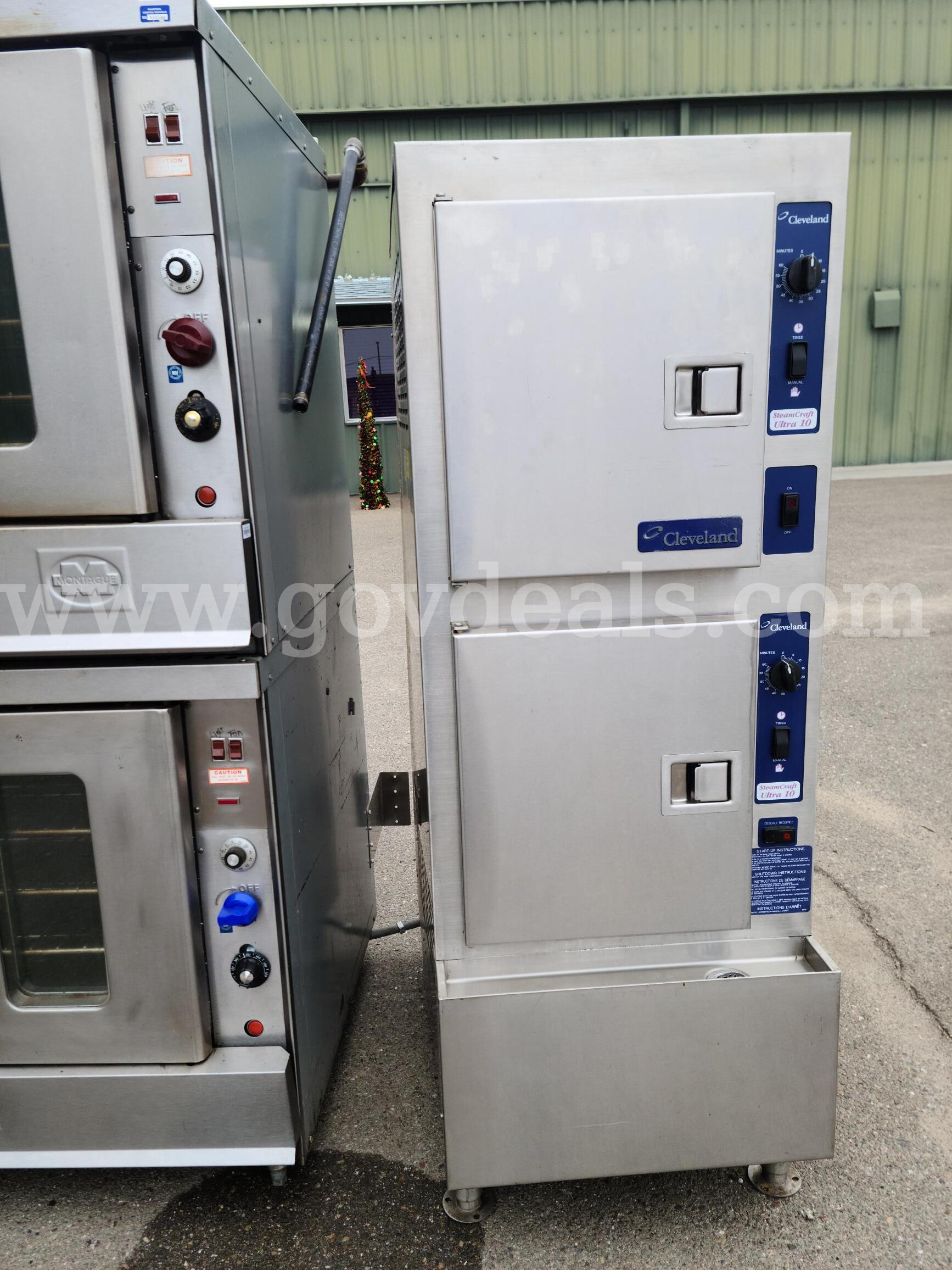 Montague Double Oven with Cleveland Steamer Montague & Cleveland See Below Government Surplus Auction - Photo #3