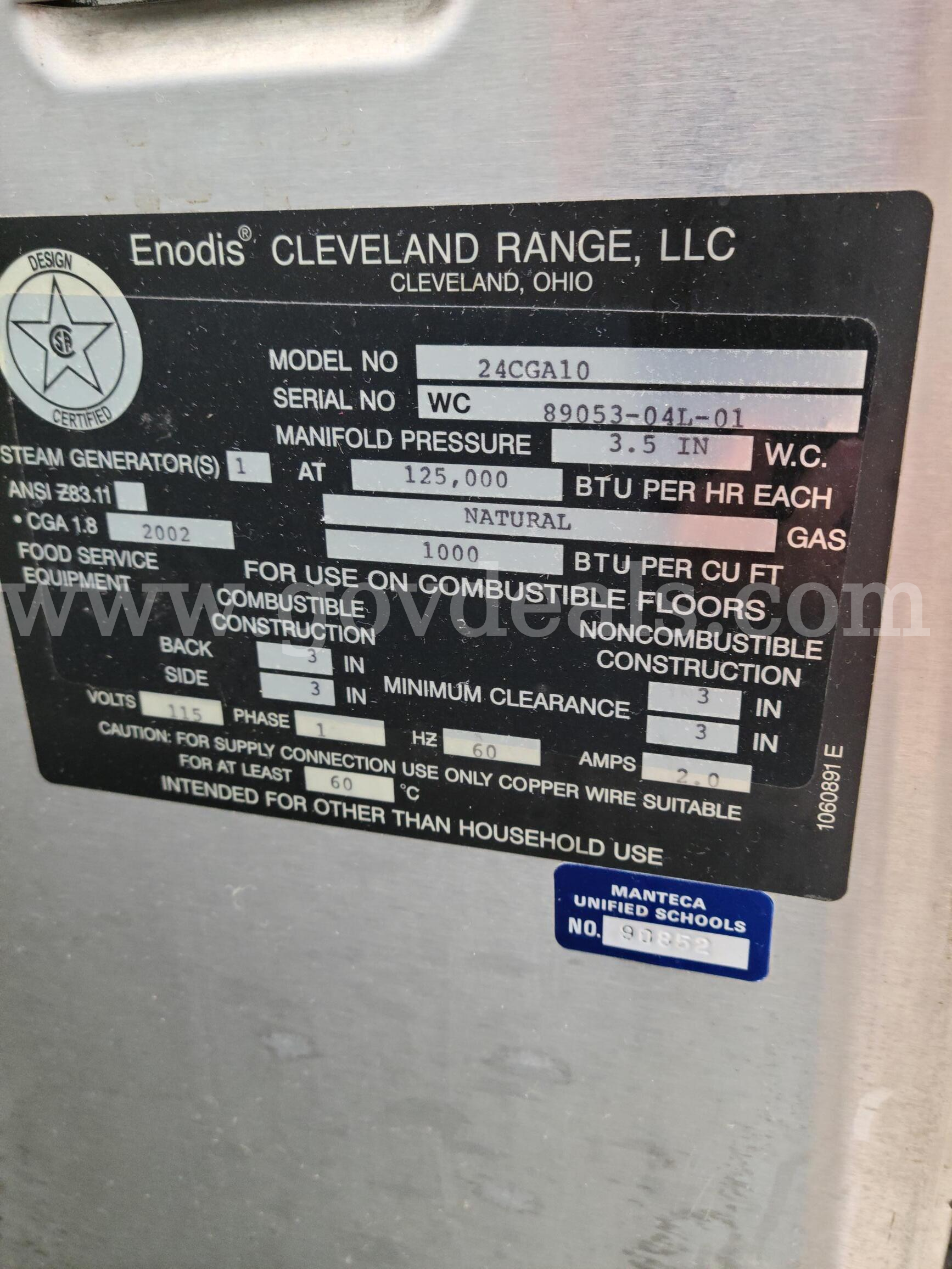 Montague Double Oven with Cleveland Steamer Montague & Cleveland See Below Government Surplus Auction - Photo #6