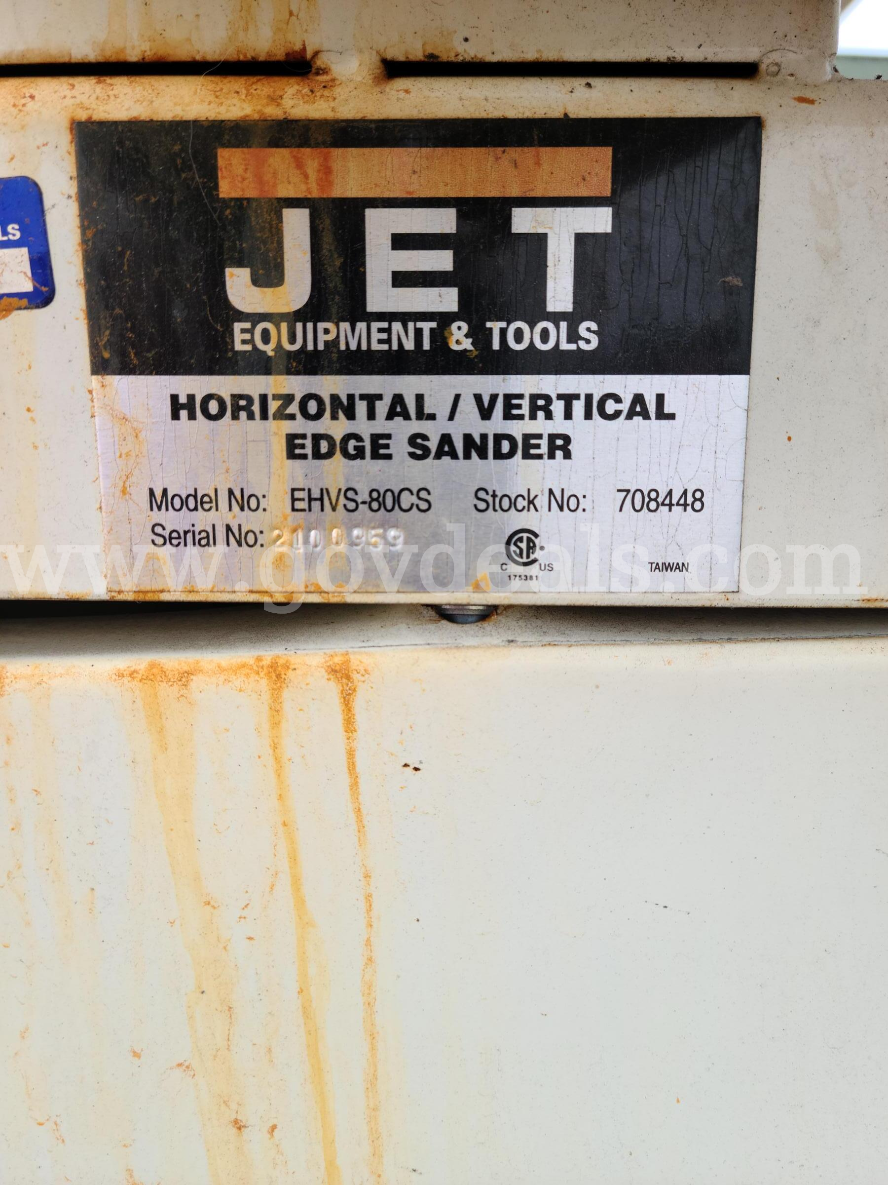 Jet Horizontal/Vertical Edge Sander Jet EHVS-80CS Government Surplus Auction - Photo #2
