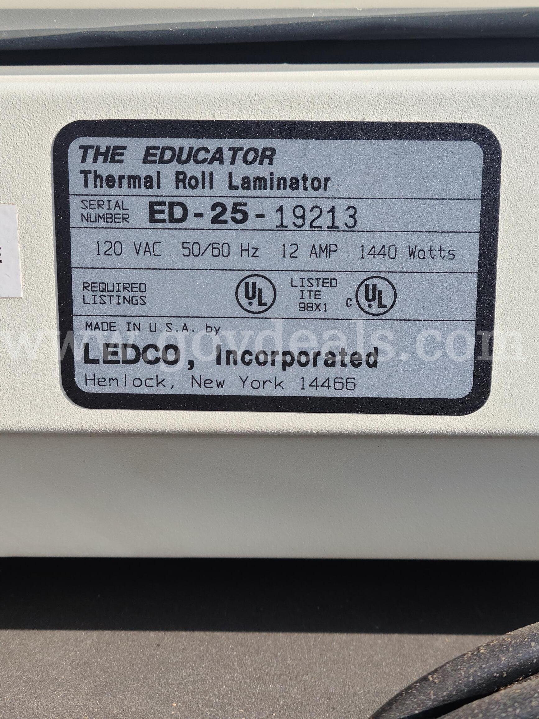 The Educator Laminator Ledco  Government Surplus Auction - Photo #2