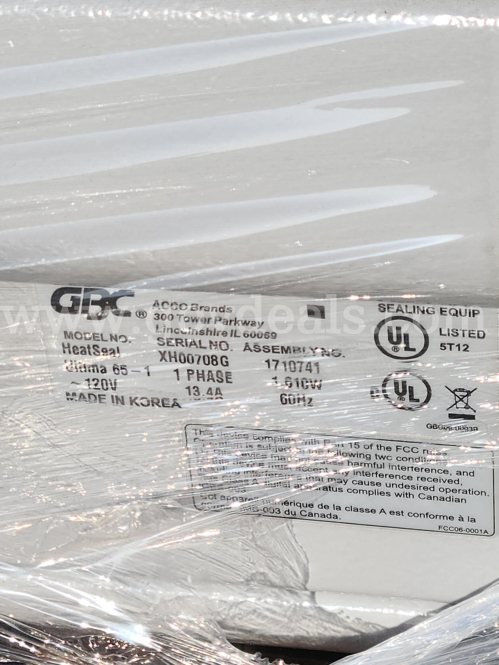 GBC Heat Seal Ultima 65 Laminator GBC ACCO Brands Heat Seal Ultima 65-1 Government Surplus Auction - Photo #2