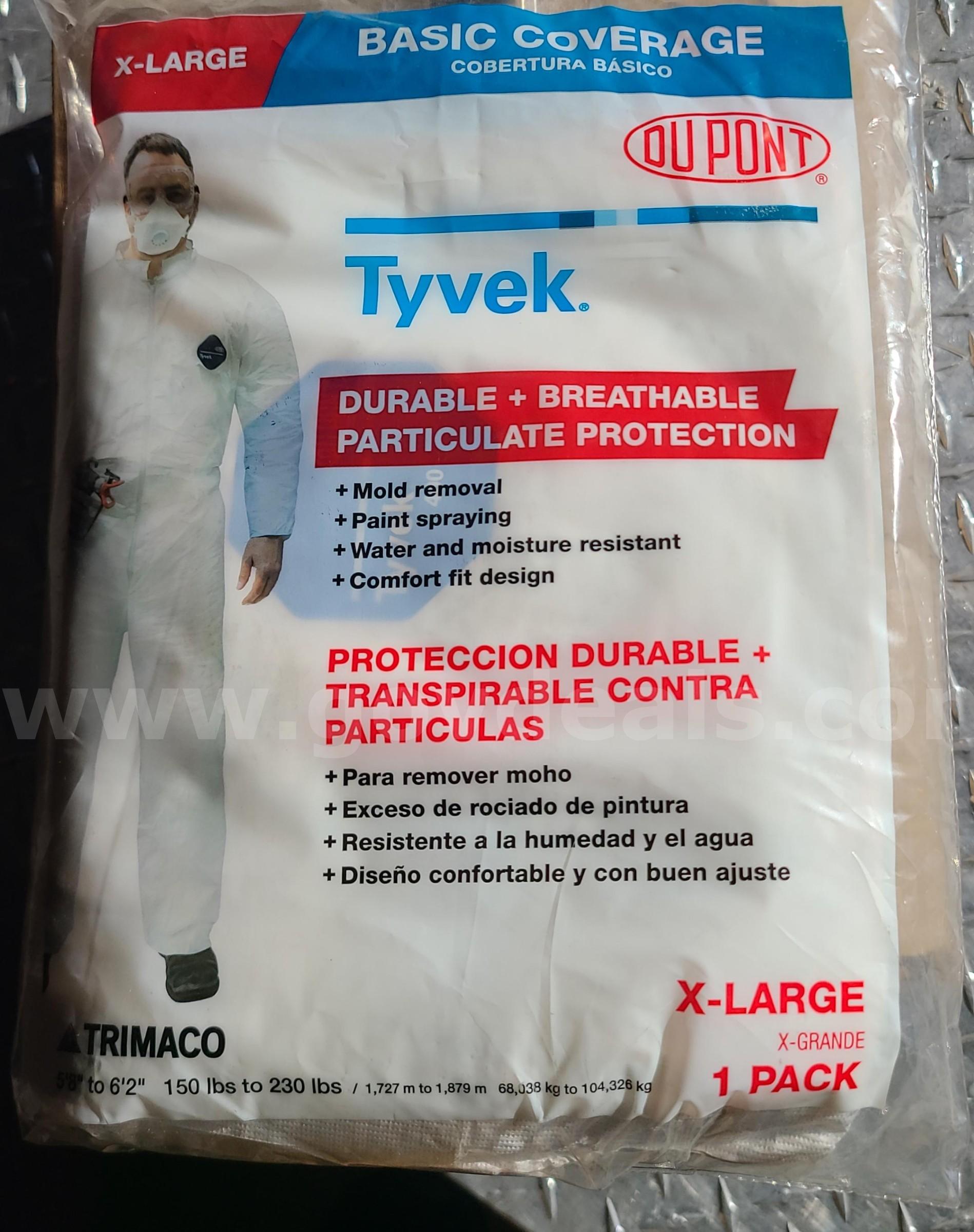 Tyvek Straight Suit Coverall * NEW ** Tyvek 14113HD Government Surplus Auction - Photo #2