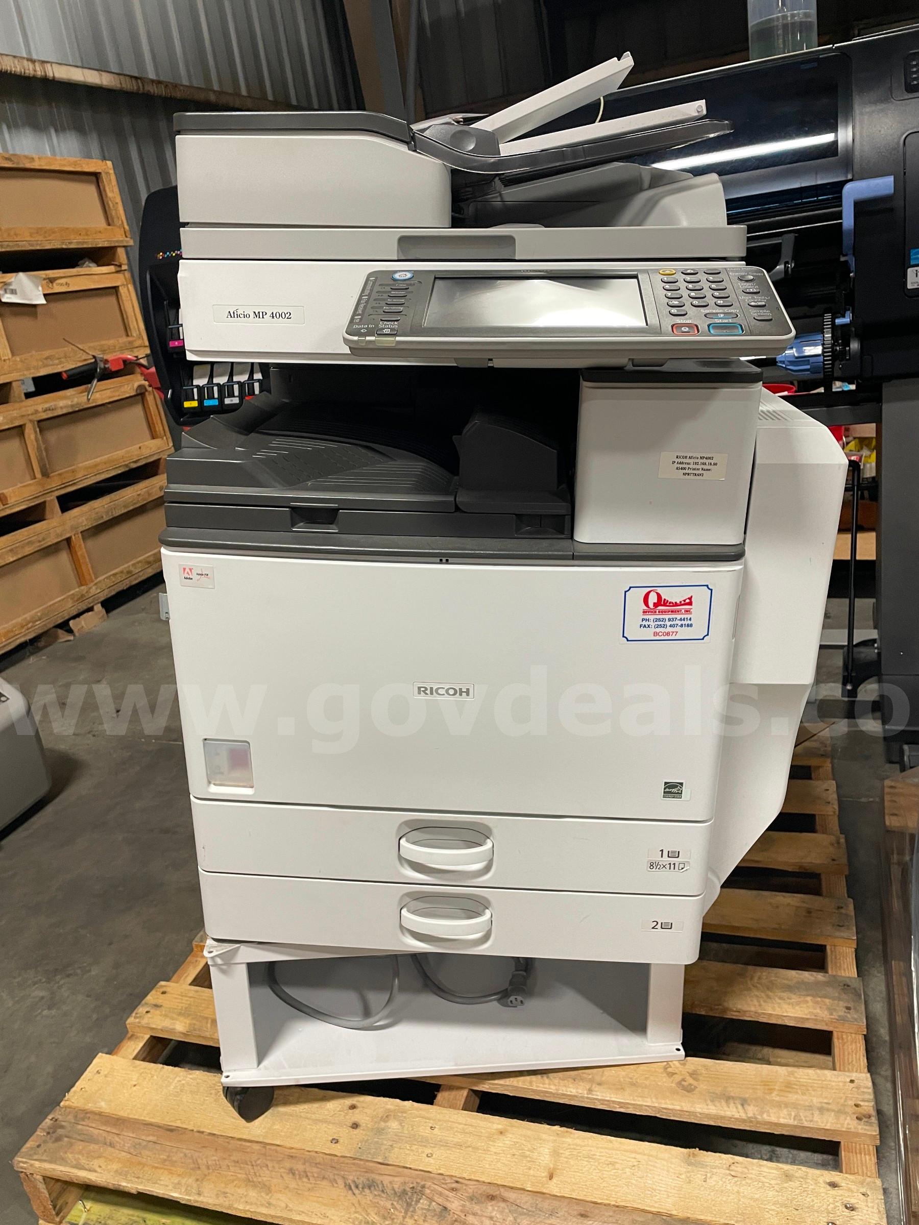 Ricoh Aficio MP 4002 Printer  4002 Government Surplus Auction - Primary Photo