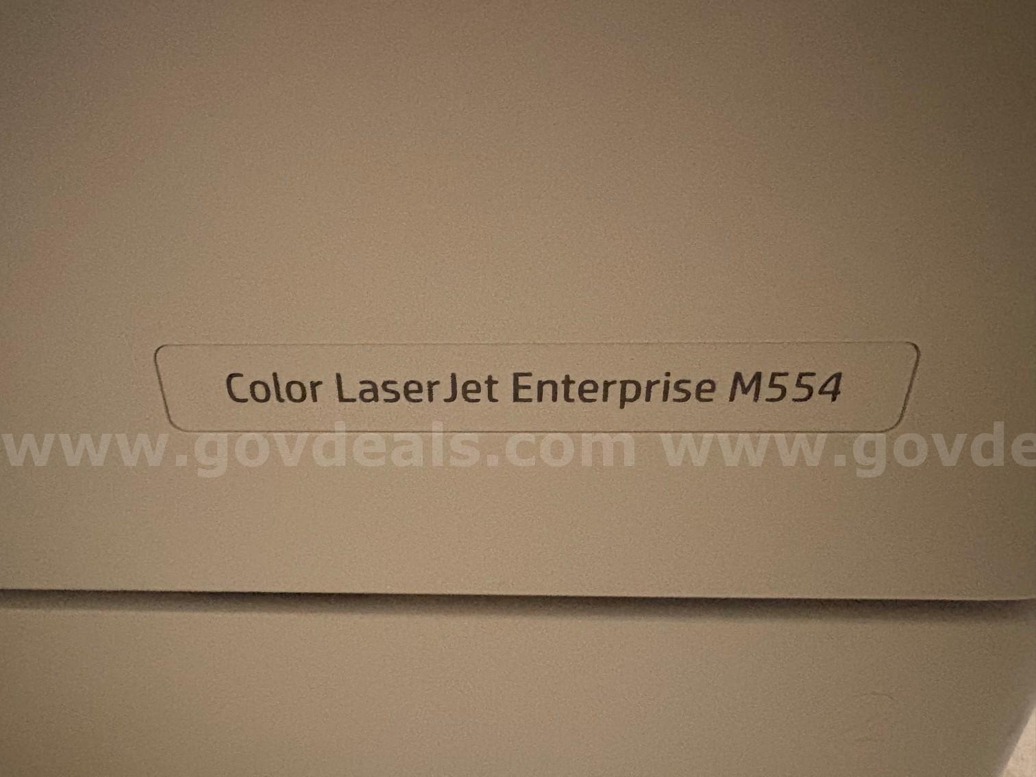 Asset ID #5497  #52  HP Color LaserJet Enterprise M554 1GB Laser Printer w/ Only 7k Pages Printed HP 5497 Government Surplus Auction - Photo #3