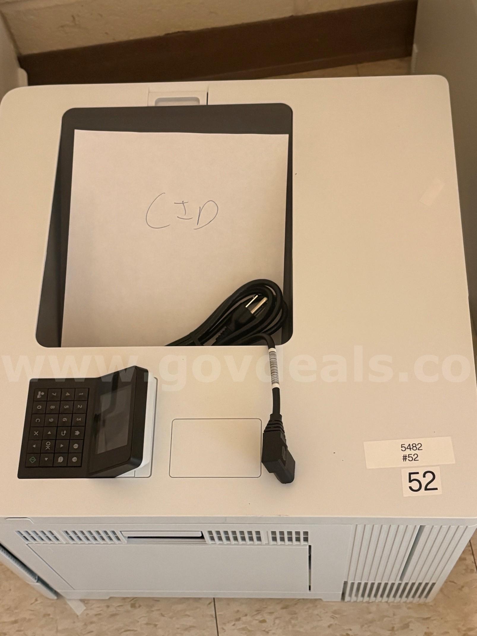 Asset ID #5497  #52  HP Color LaserJet Enterprise M554 1GB Laser Printer w/ Only 7k Pages Printed HP 5497 Government Surplus Auction - Photo #4