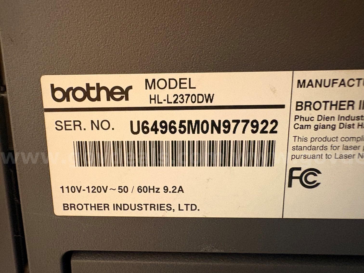 Asset ID #5503 # 22  The Brother HL-L2370DW is a fast, compact black-and-white laser printer designed for home or small  5503 Government Surplus Auction - Photo #3