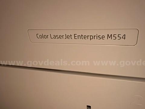 Asset ID #5508  #50  HP Color LaserJet Enterprise M554 1GB Laser Printer w/ Only 7k Pages Printed HP 5508 Government Surplus Auction - Photo #2