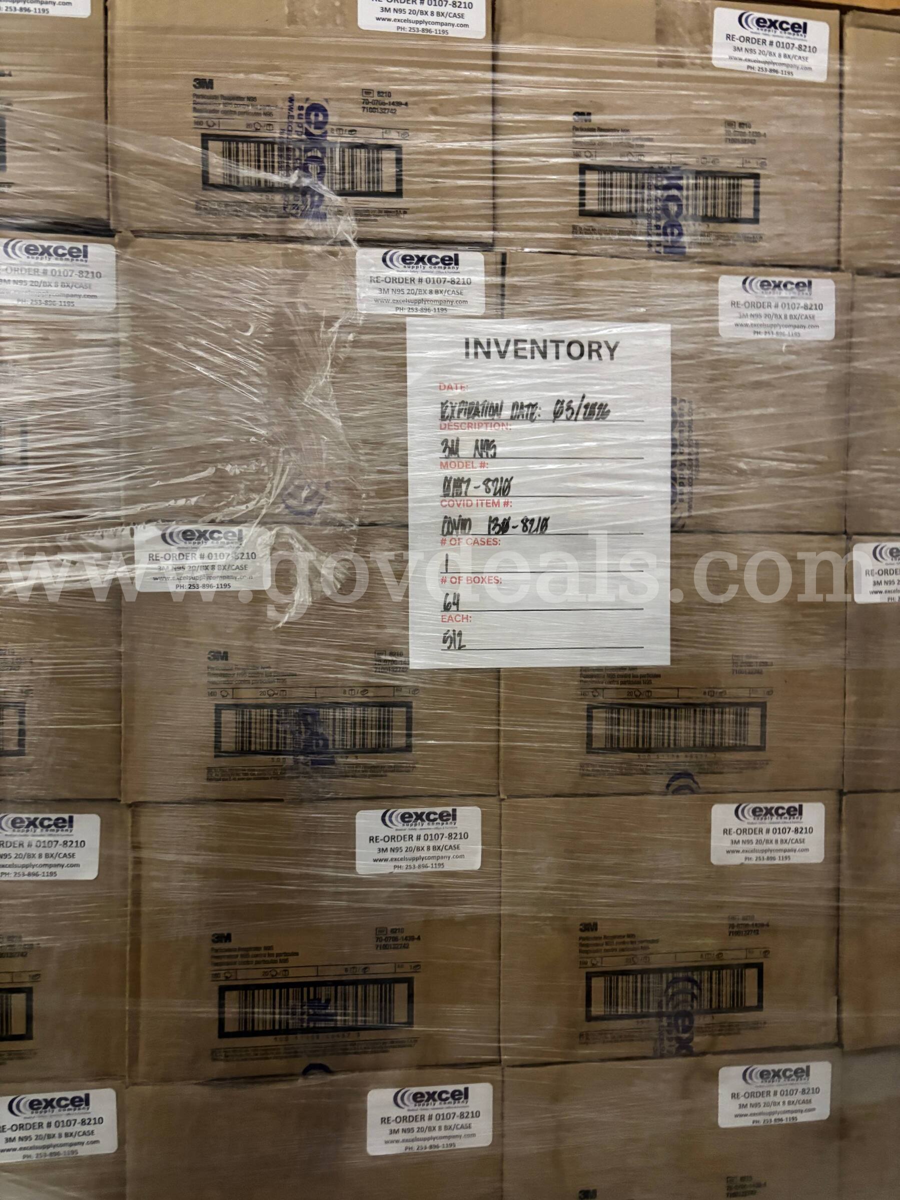 2 Pallets of Excel 3M-N95 Masks   Government Surplus Auction - Photo #2