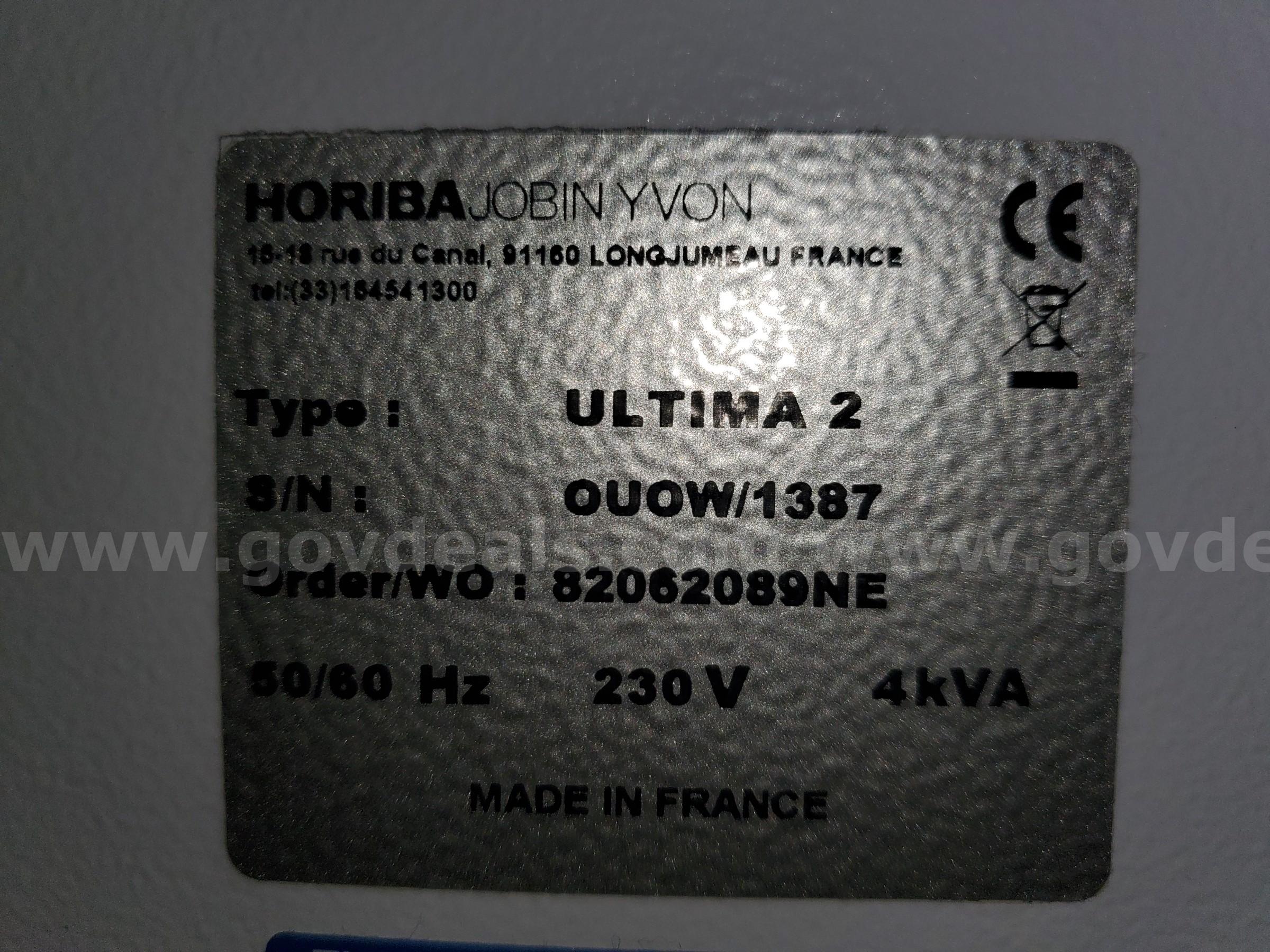Horiba Jobin Y'von optical spectrometer, in working condition Horiba Jobin Y'von Ultima 2 Government Surplus Auction - Photo #3