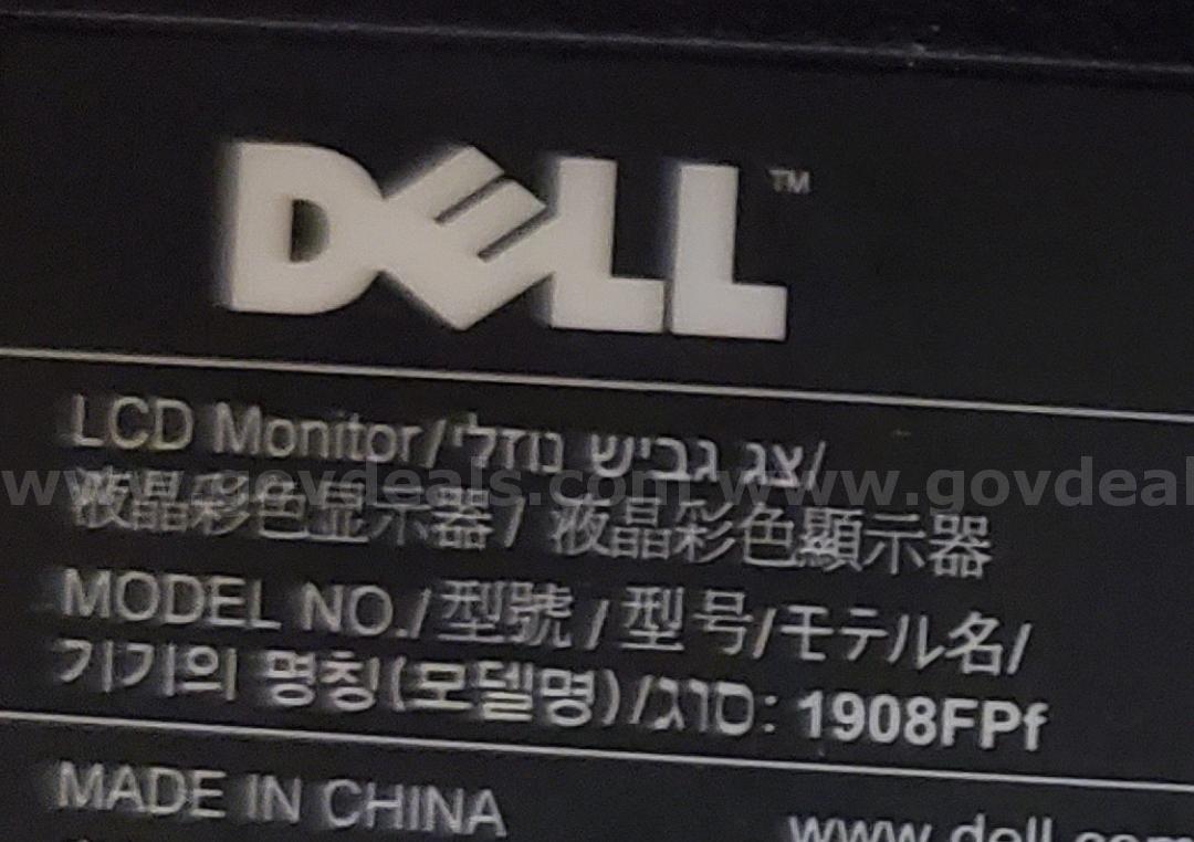 Dell 1908 FPf, 19" 1280 x 1024 pixels, LOT OF 5 Monitors! Dell 1280 Government Surplus Auction - Photo #6