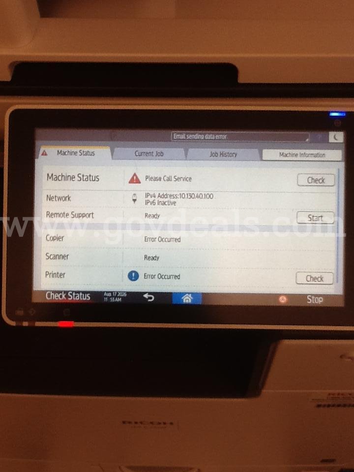 Ricoh IM C2500 Color Copy Machine. Year= 2021, Low usage= 7,634 total copies Ricoh C2500 Government Surplus Auction - Photo #3