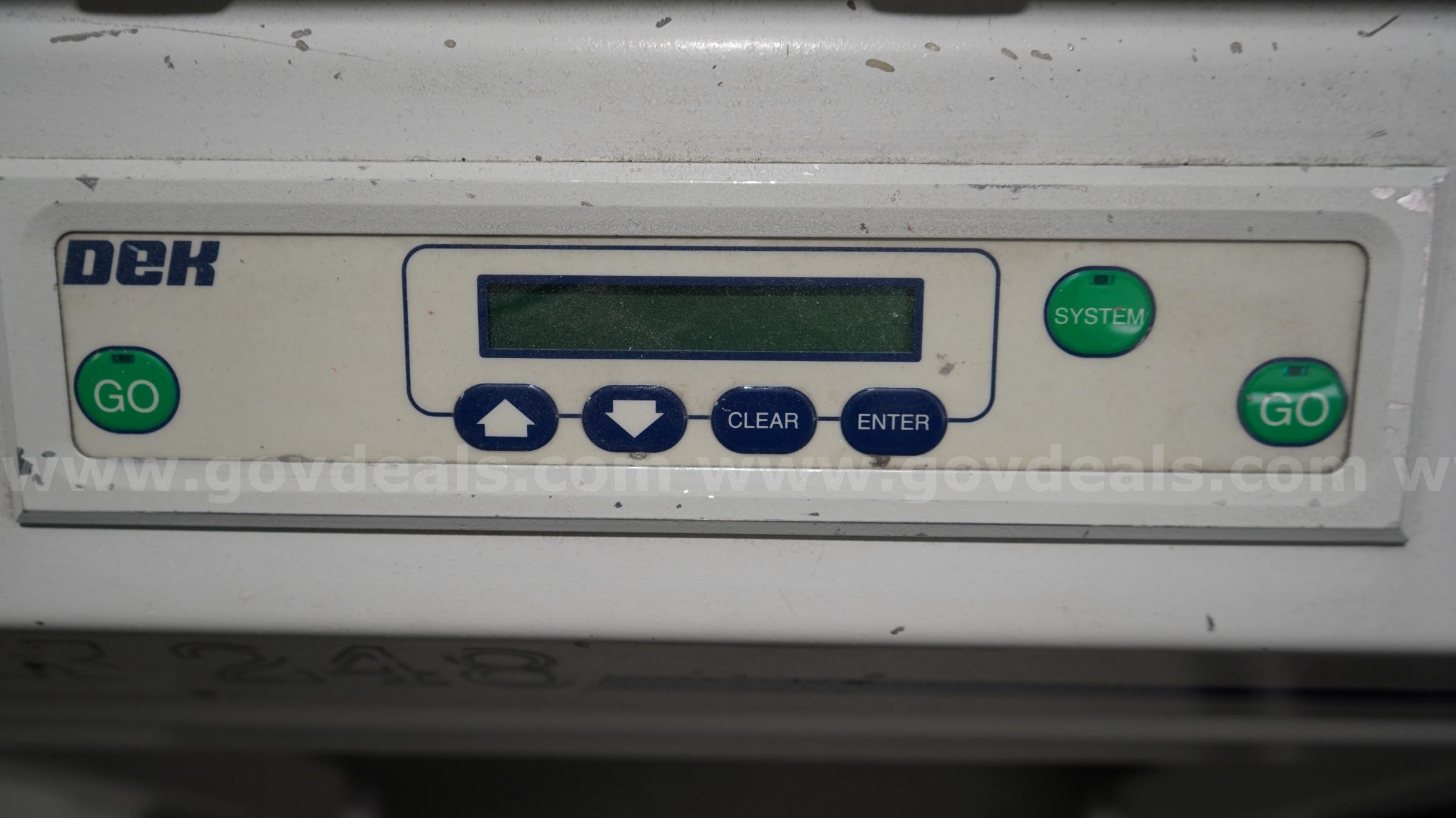 2000 DEK Semi-Automatic SMT Stencil Printer - Model 248CE DEK 248CE Government Surplus Auction - Photo #6