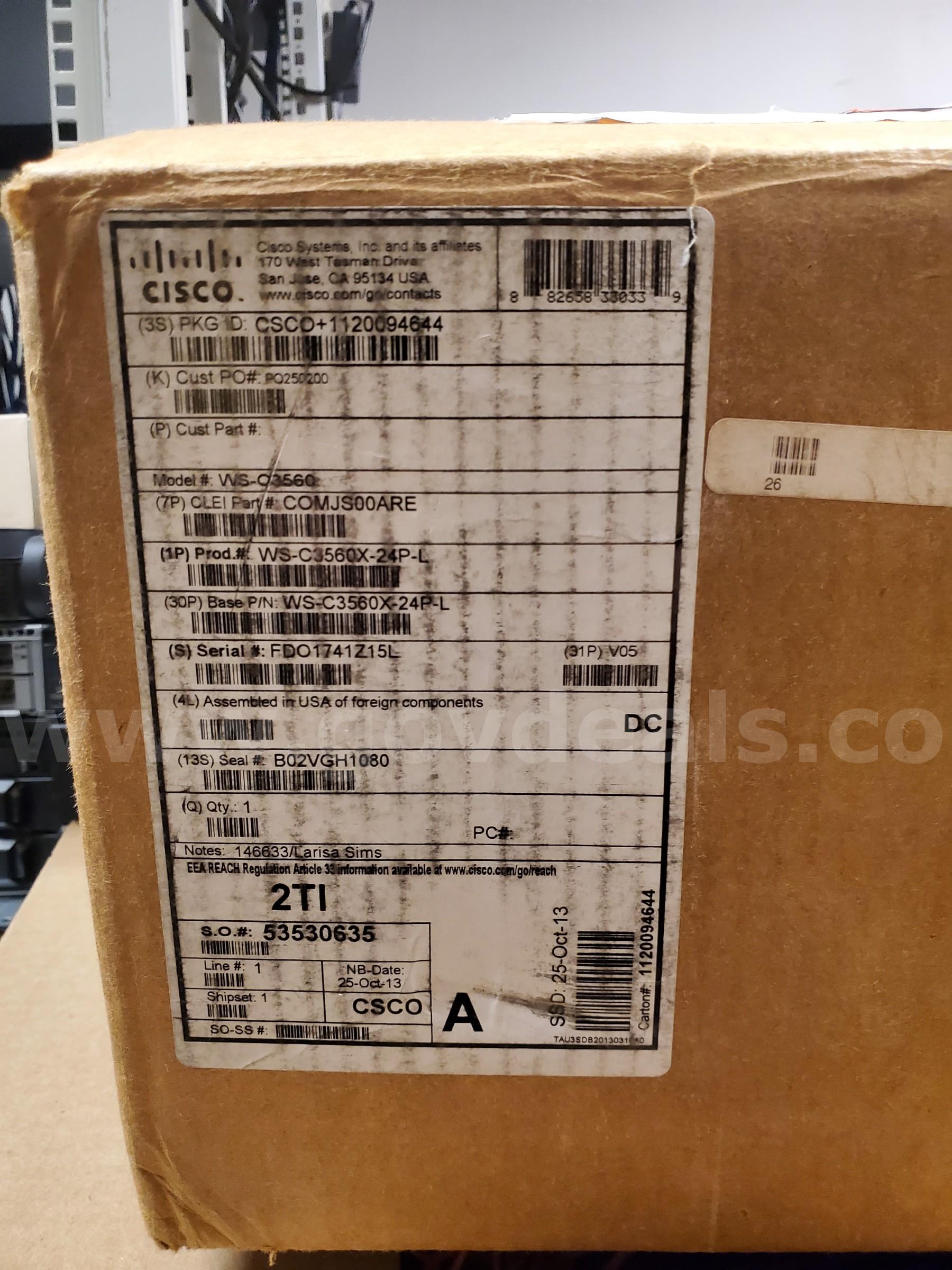 Cisco Catalyst 3560-X Series PoE+ (Never Used, Original Box) – 24 port Switch Cisco 3560 Government Surplus Auction - Photo #3