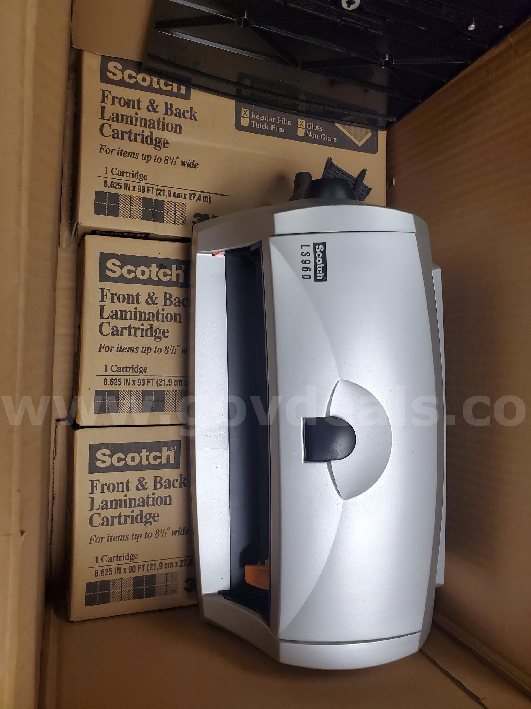 Scotch Laminating Dispenser (Laminator) LS960VAD with 3 Lamination Cartridges