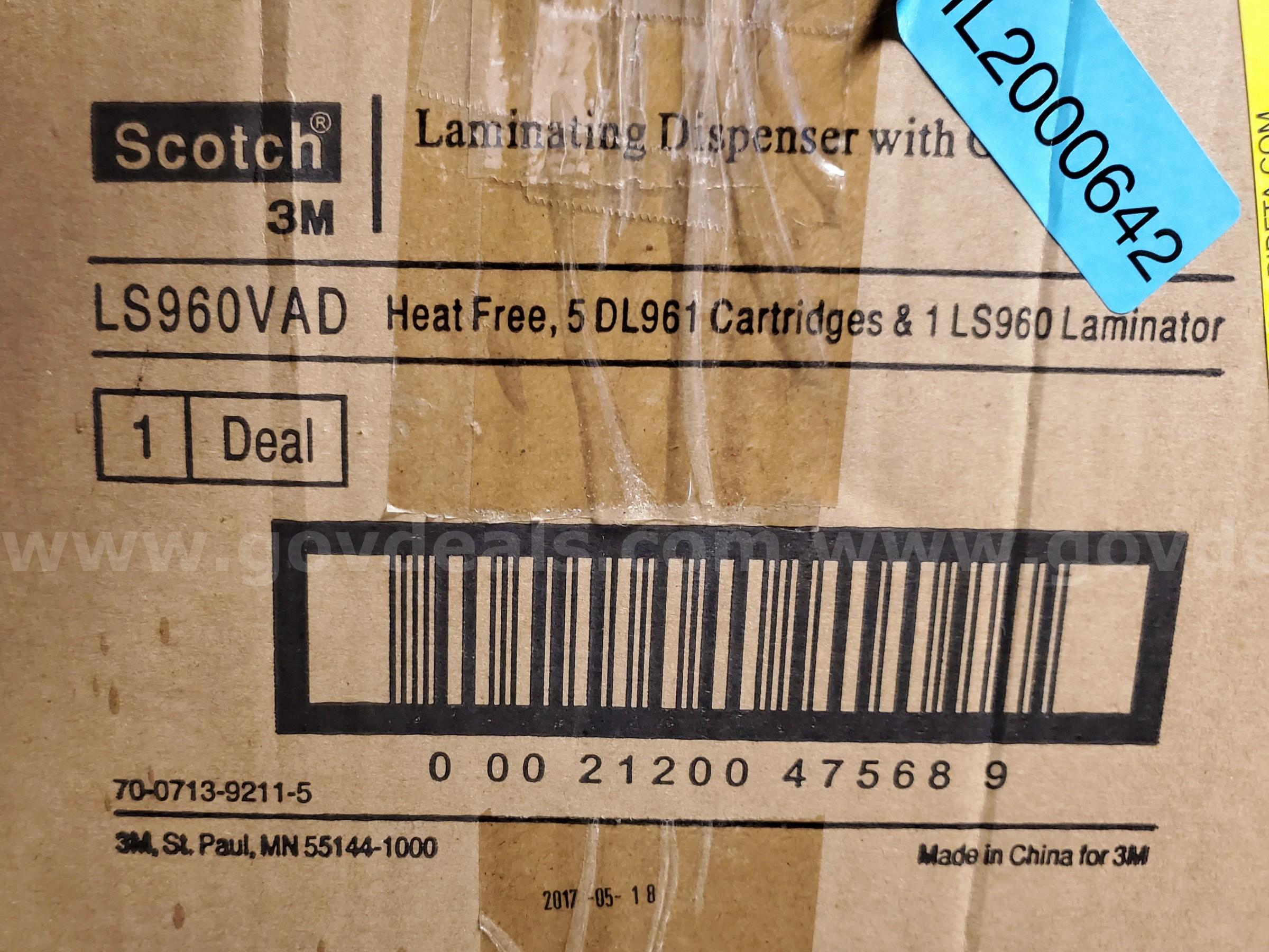 Scotch Laminating Dispenser (Laminator) LS960VAD with 3 Lamination Cartridges  LS960VAD Government Surplus Auction - Photo #2