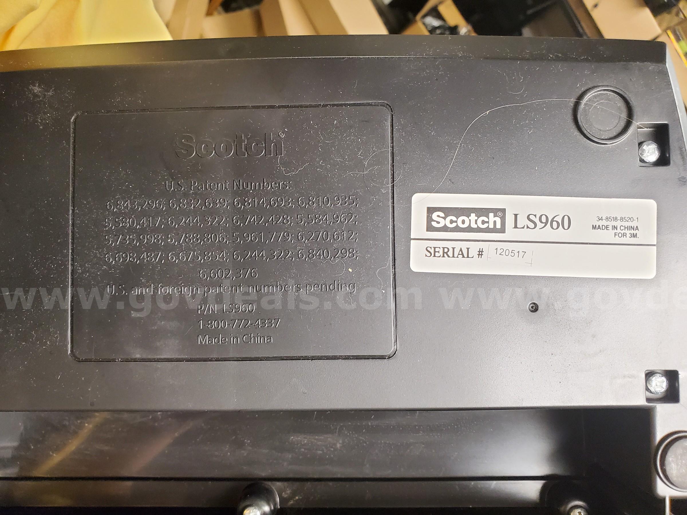 Scotch Laminating Dispenser (Laminator) LS960VAD with 3 Lamination Cartridges  LS960VAD Government Surplus Auction - Photo #3