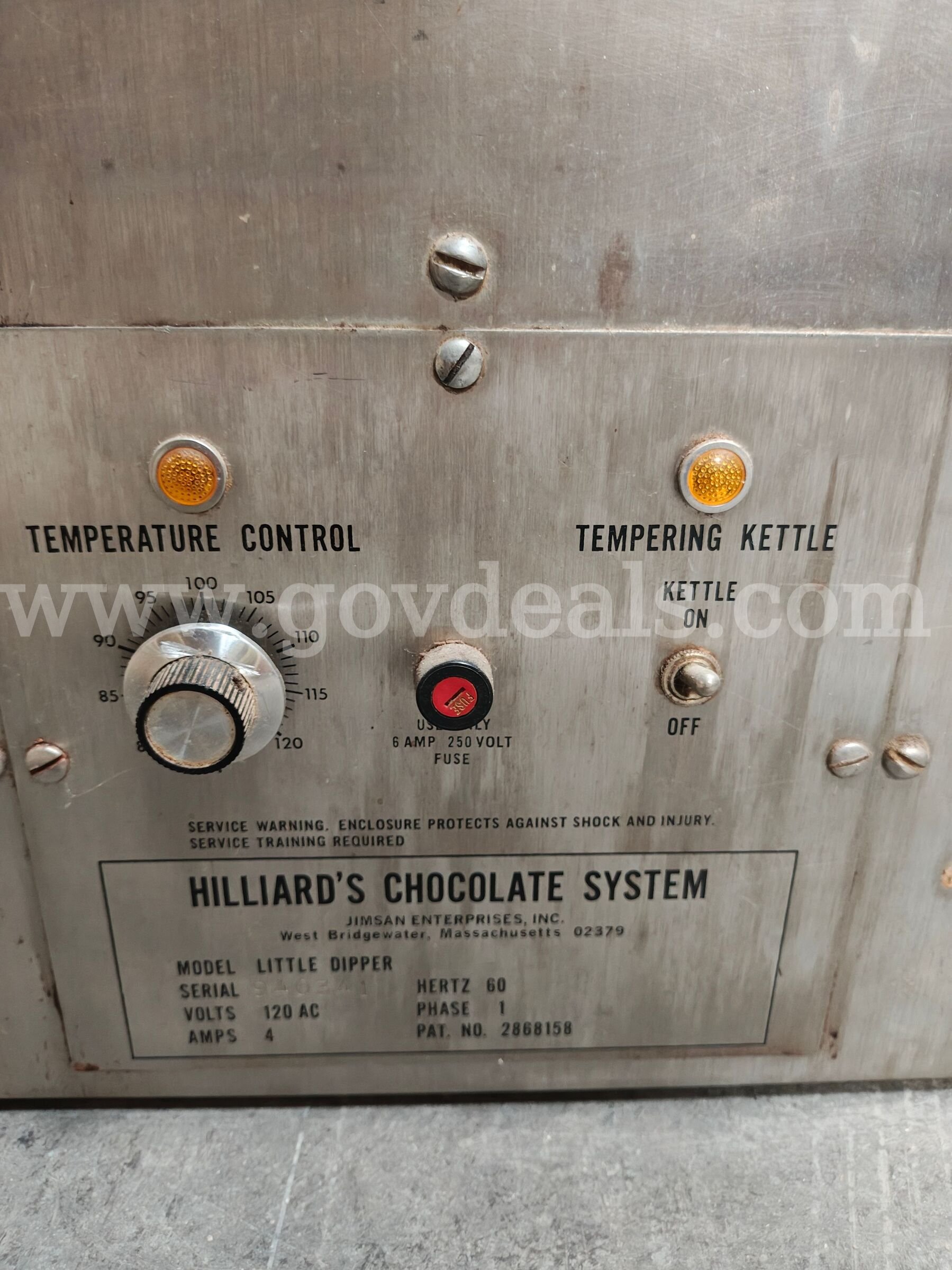 Hilliard's Chocolate System "Little Dipper" Chocolate Tempering Machine Hillard's Little Dipper Government Surplus Auction - Photo #2