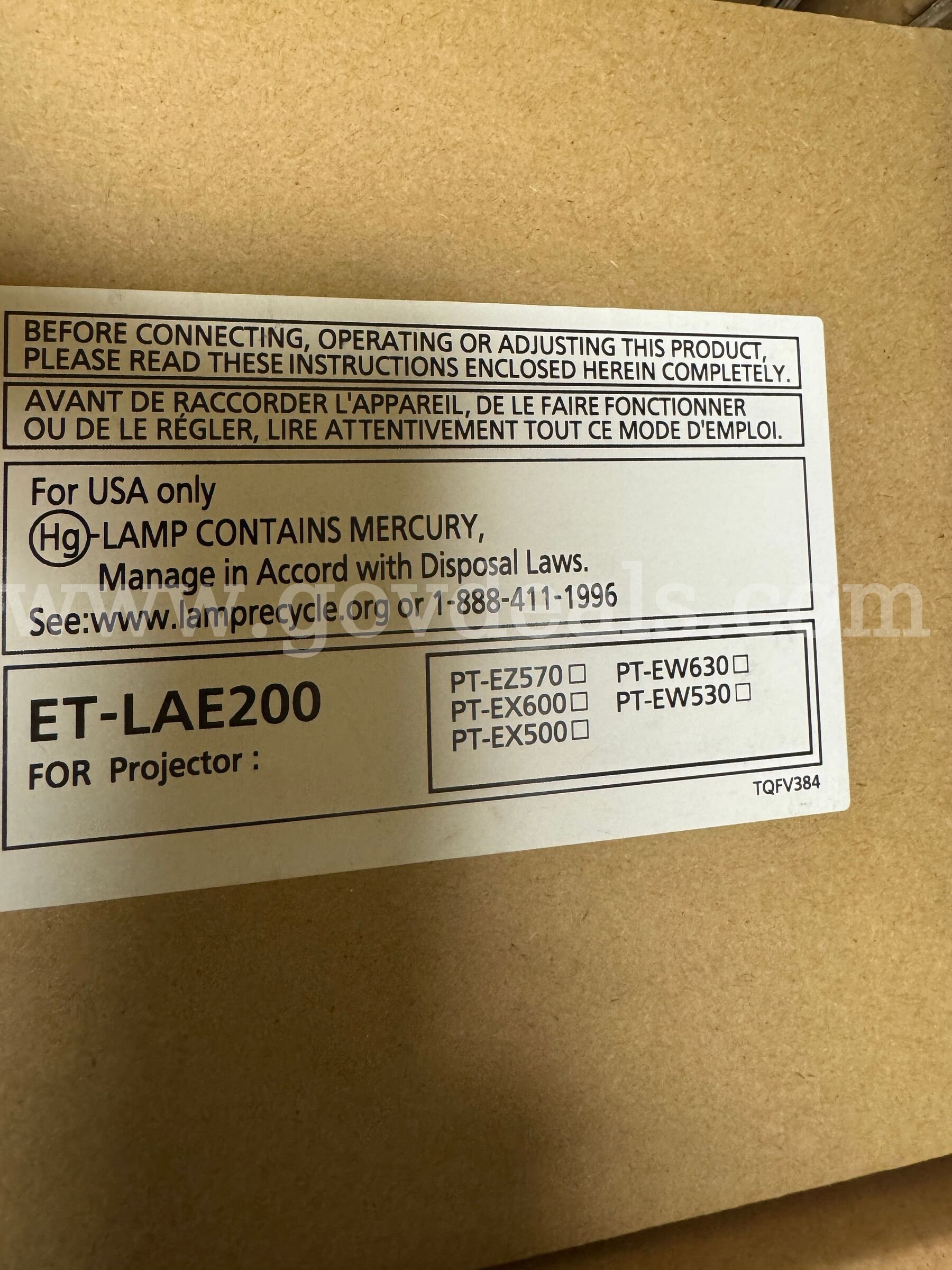 Lot of 40 Panasonic ET-LAE200 Projector Lamp Module (NEW) Panasonic ET-LAE200 Government Surplus Auction - Photo #4