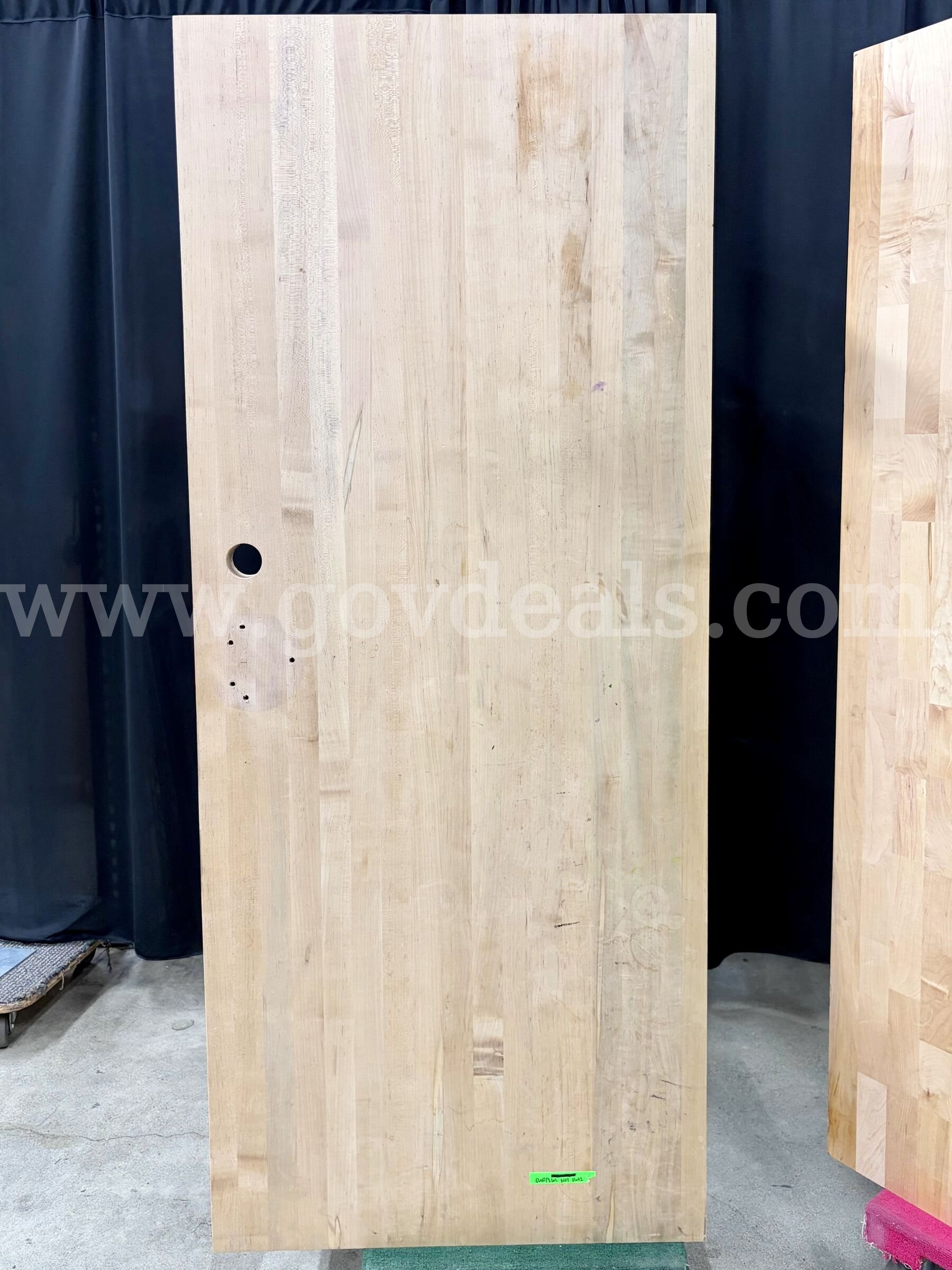 Lot of 2 6' Butcher Block Workbenches: Global Industrial (430-12)  430 Government Surplus Auction - Photo #3
