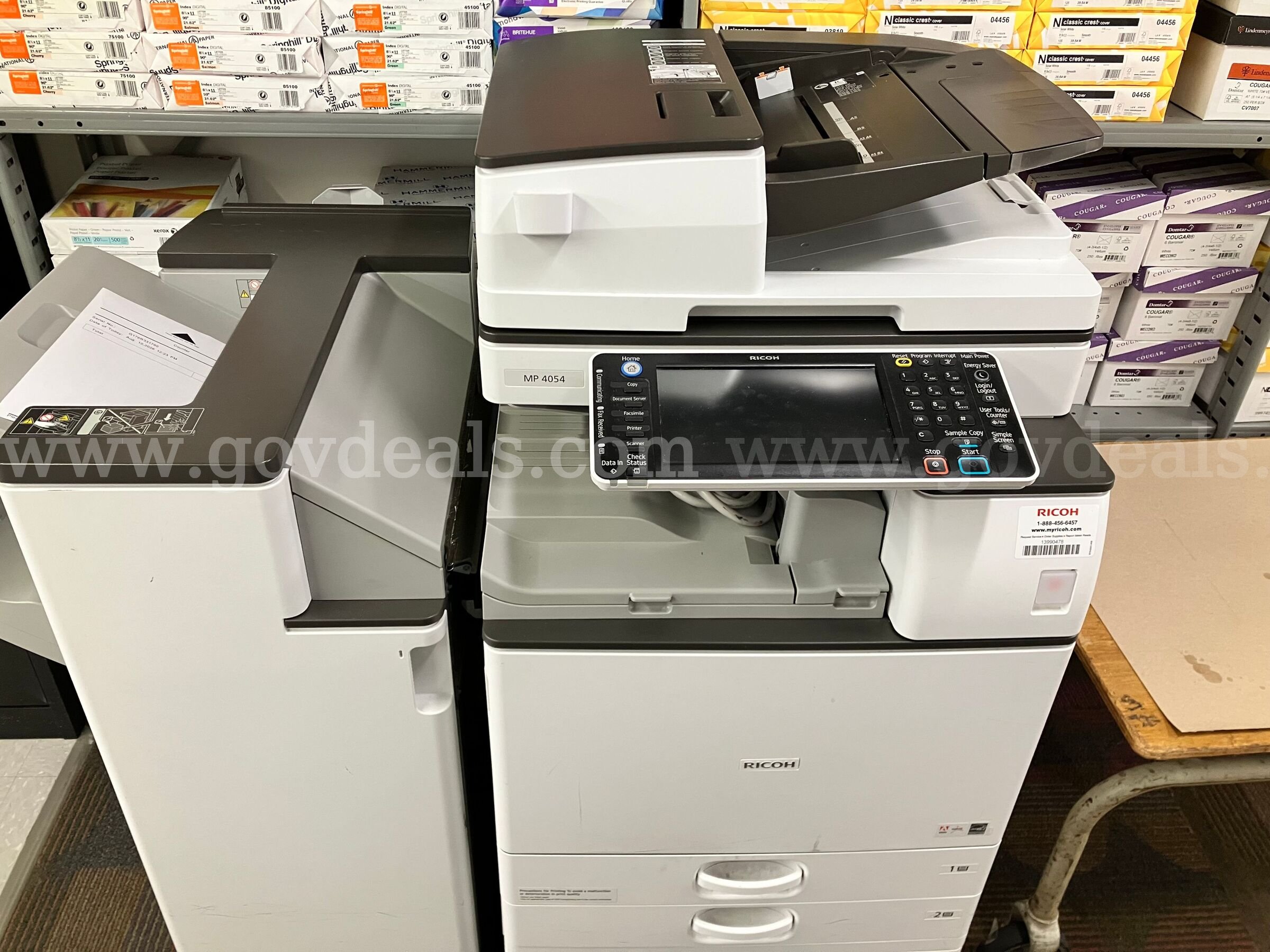 Ricoh MP4054 black and white printer  MP4054 Government Surplus Auction - Photo #3