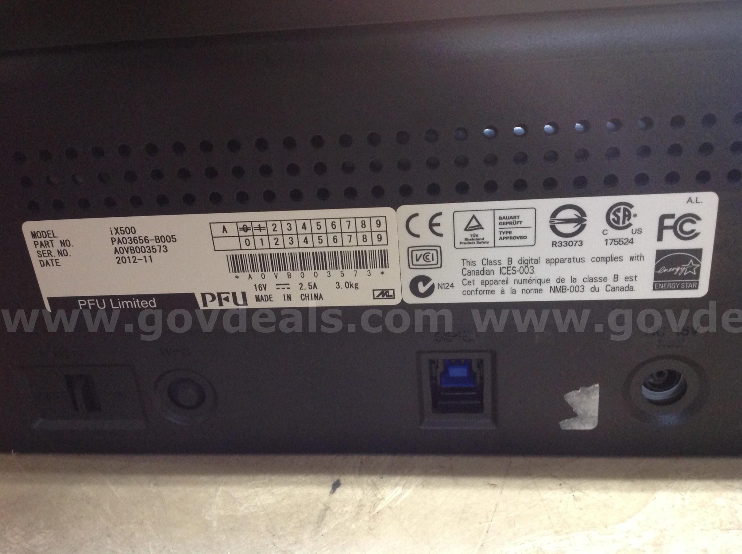 Fujitsu ScanSnap iX500 Scanner  iX500 Government Surplus Auction - Photo #3