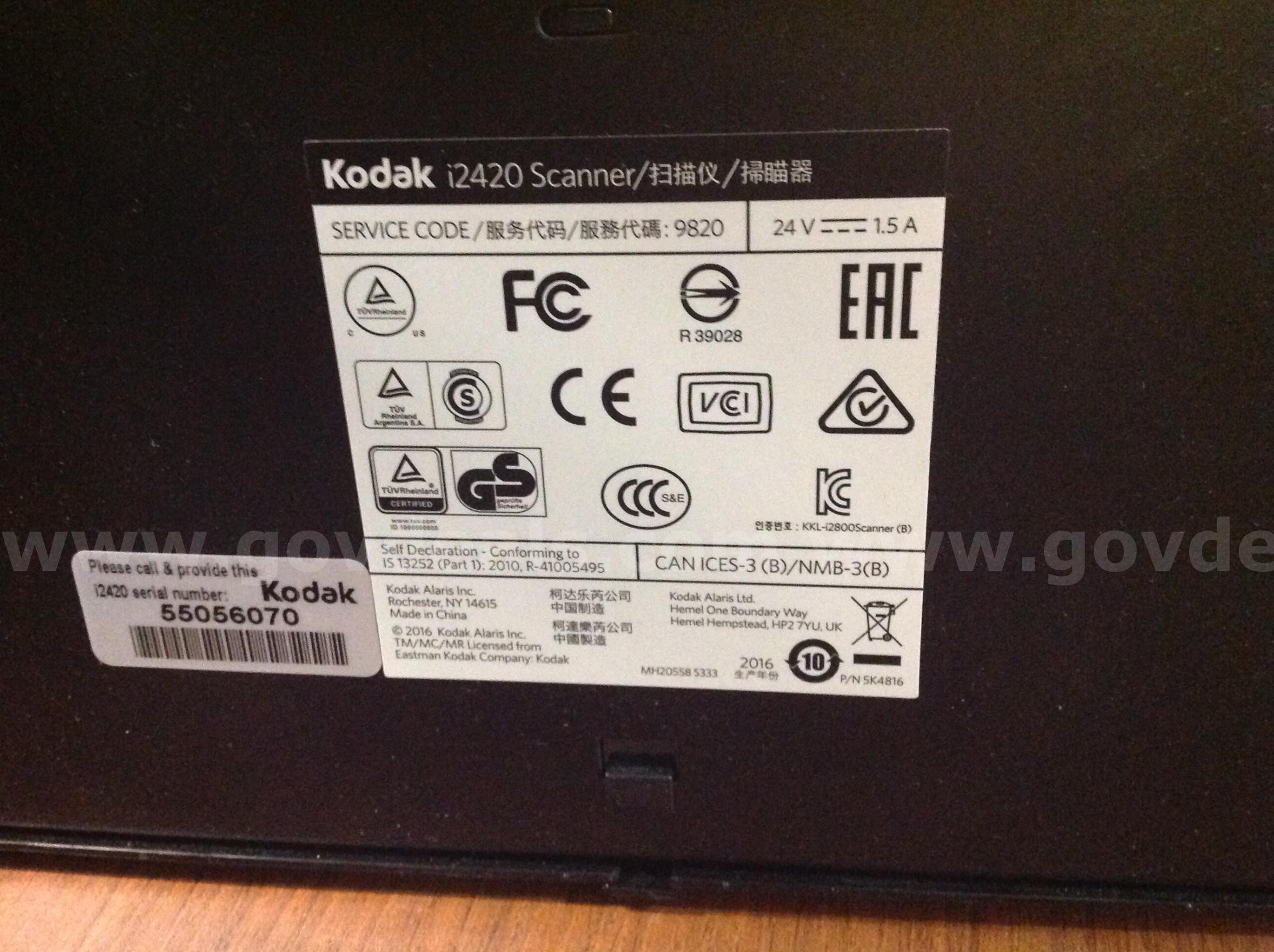 Lot of 6 - Kodak i2420 Scanners  i2420 Government Surplus Auction - Photo #3