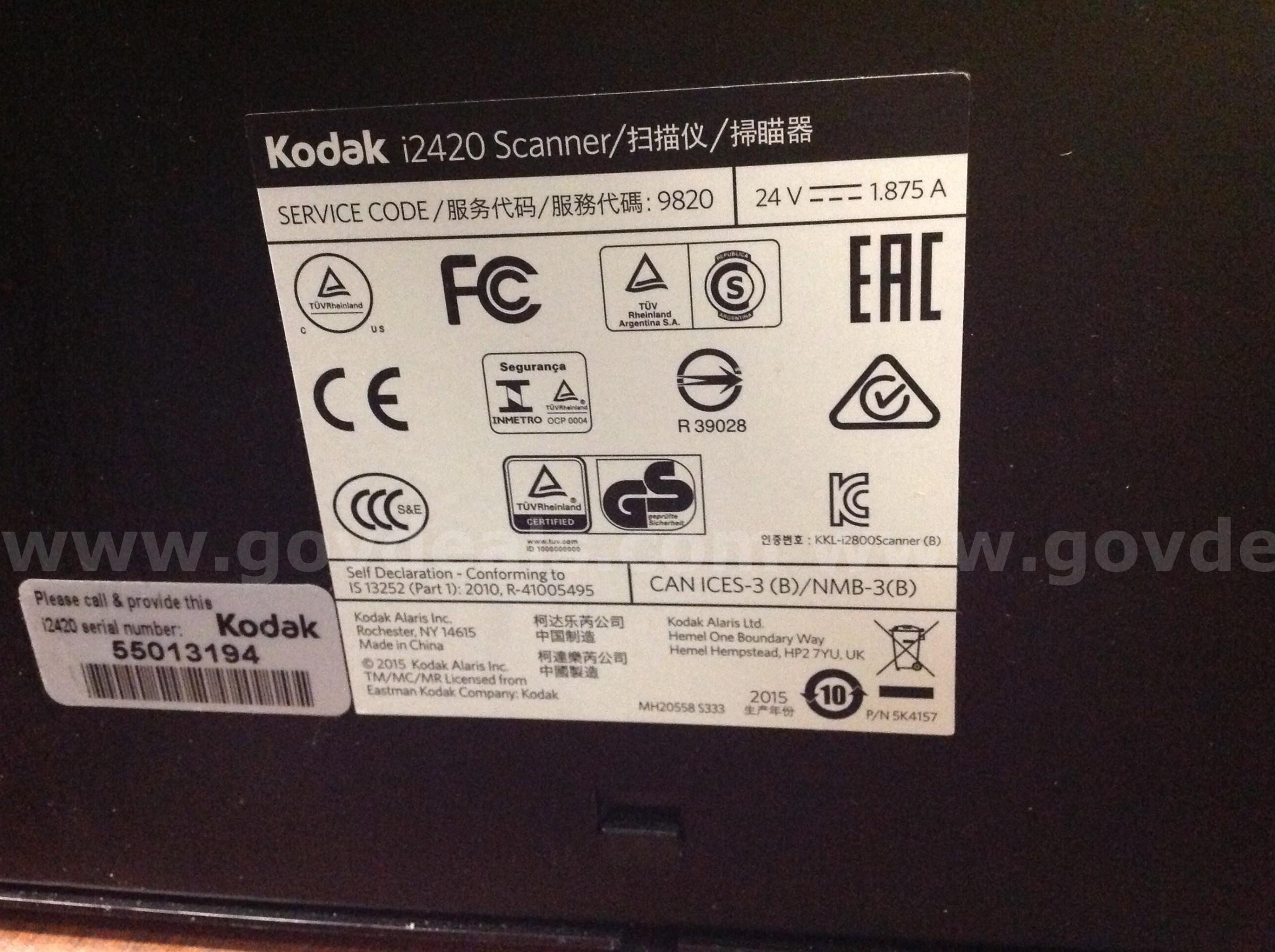 Lot of 6 - Kodak i2420 Scanners  i2420 Government Surplus Auction - Photo #4
